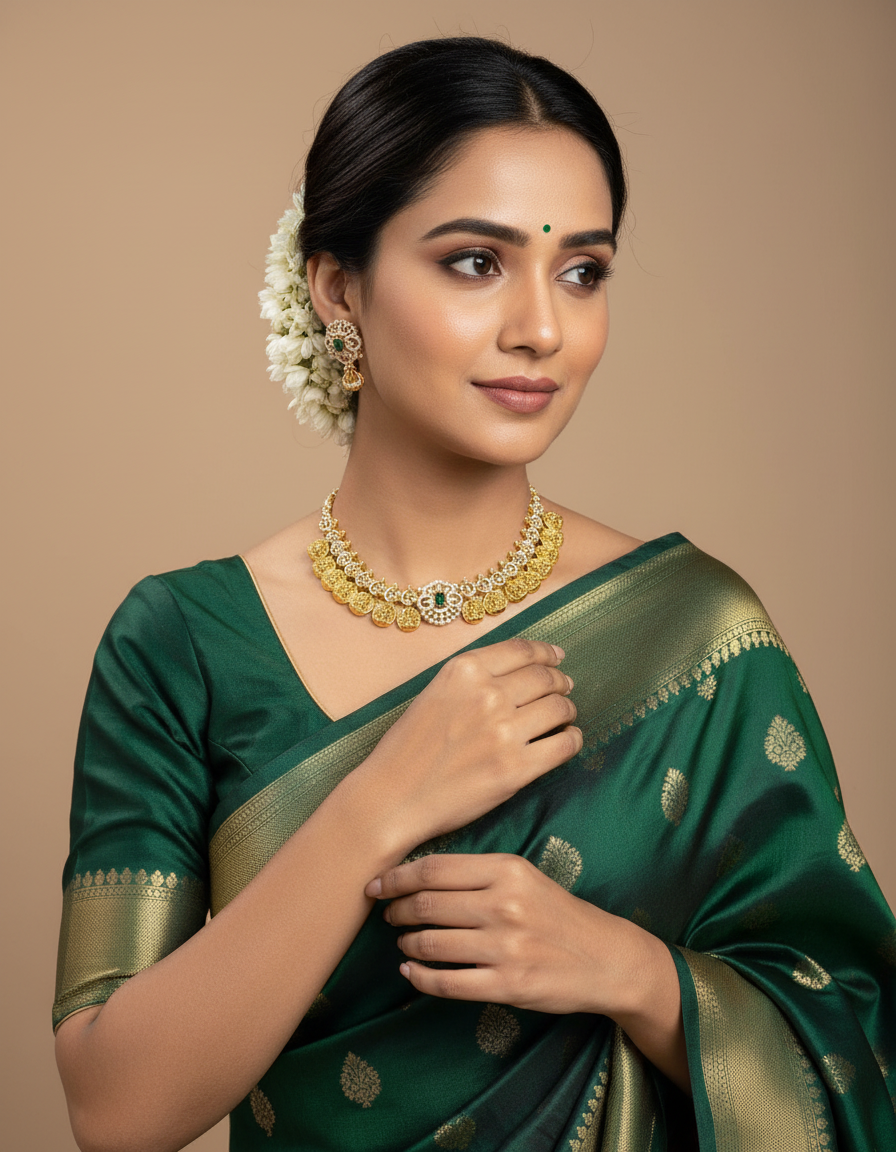 Green Kasu Necklace SRJN03