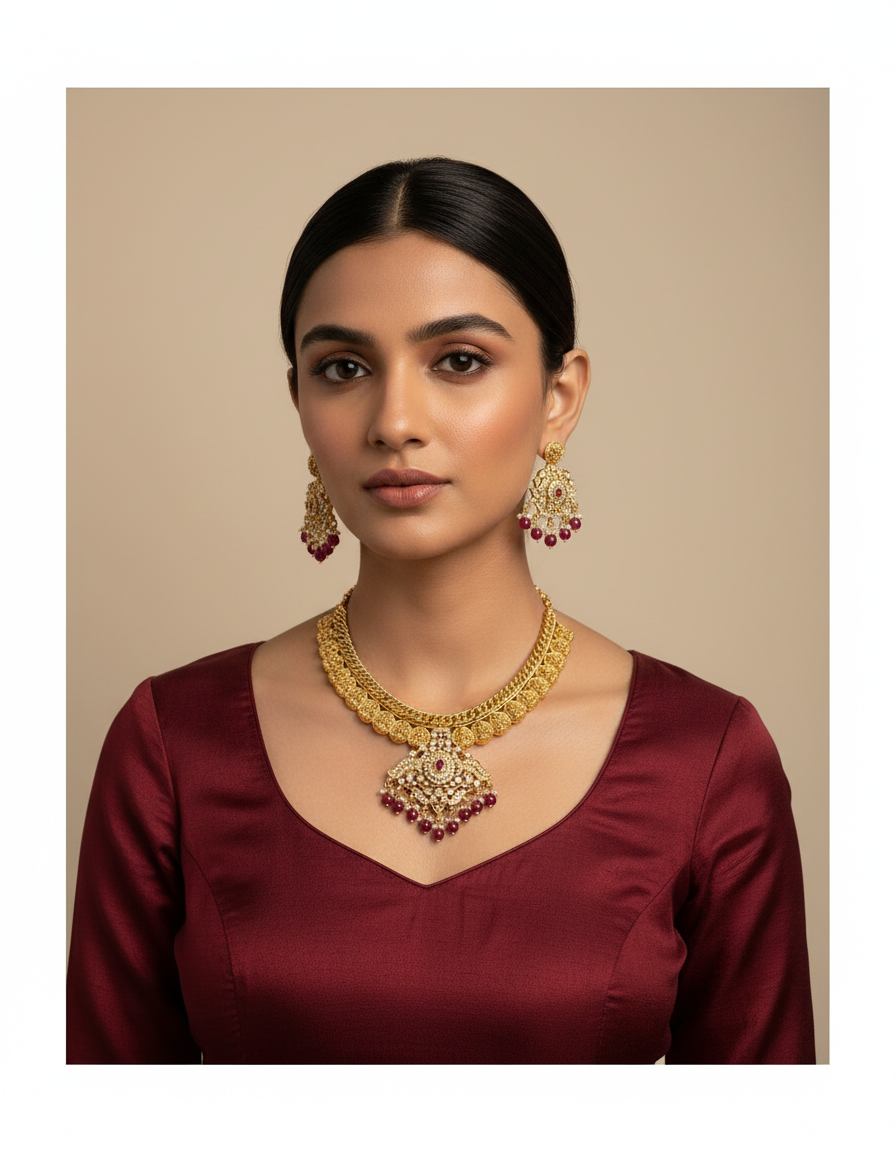 Laxmi Kasu Jalebi Necklace SRJN04