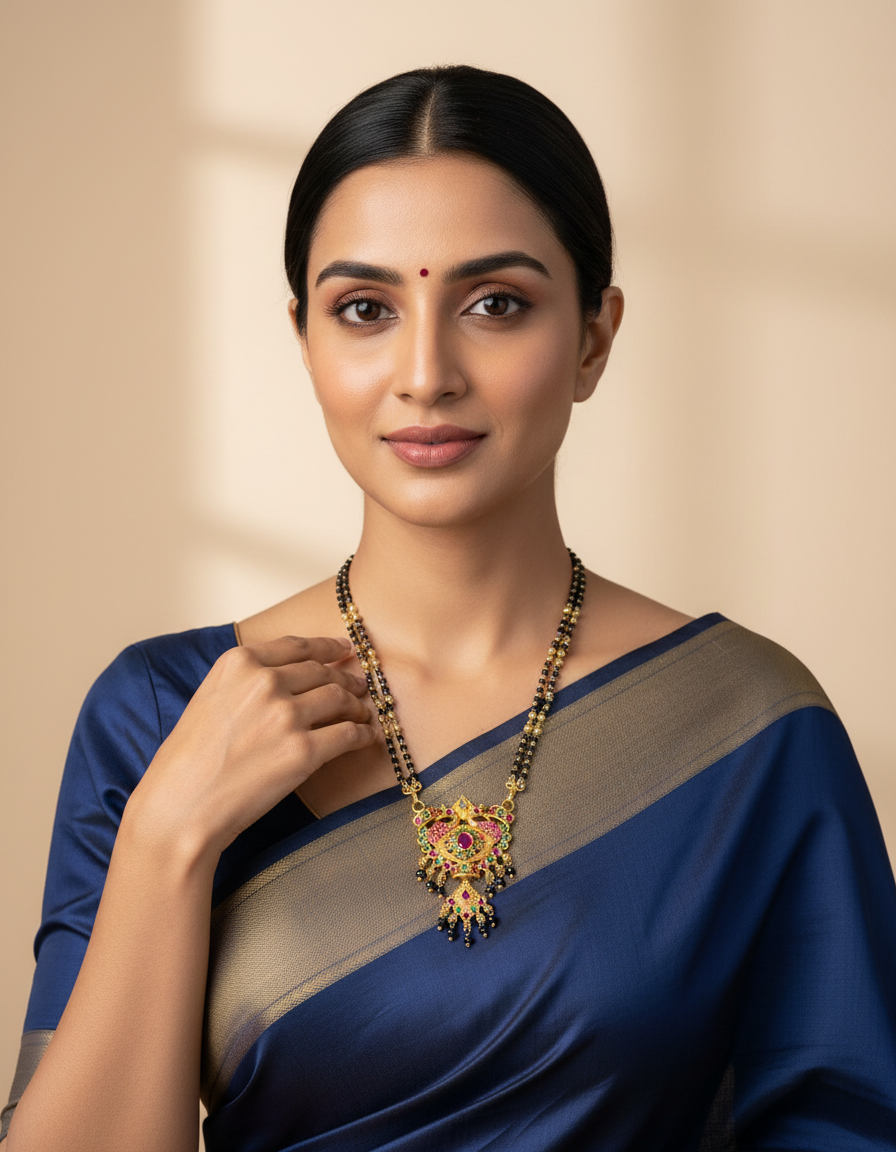 Sr Short Black Beads SRJBB399