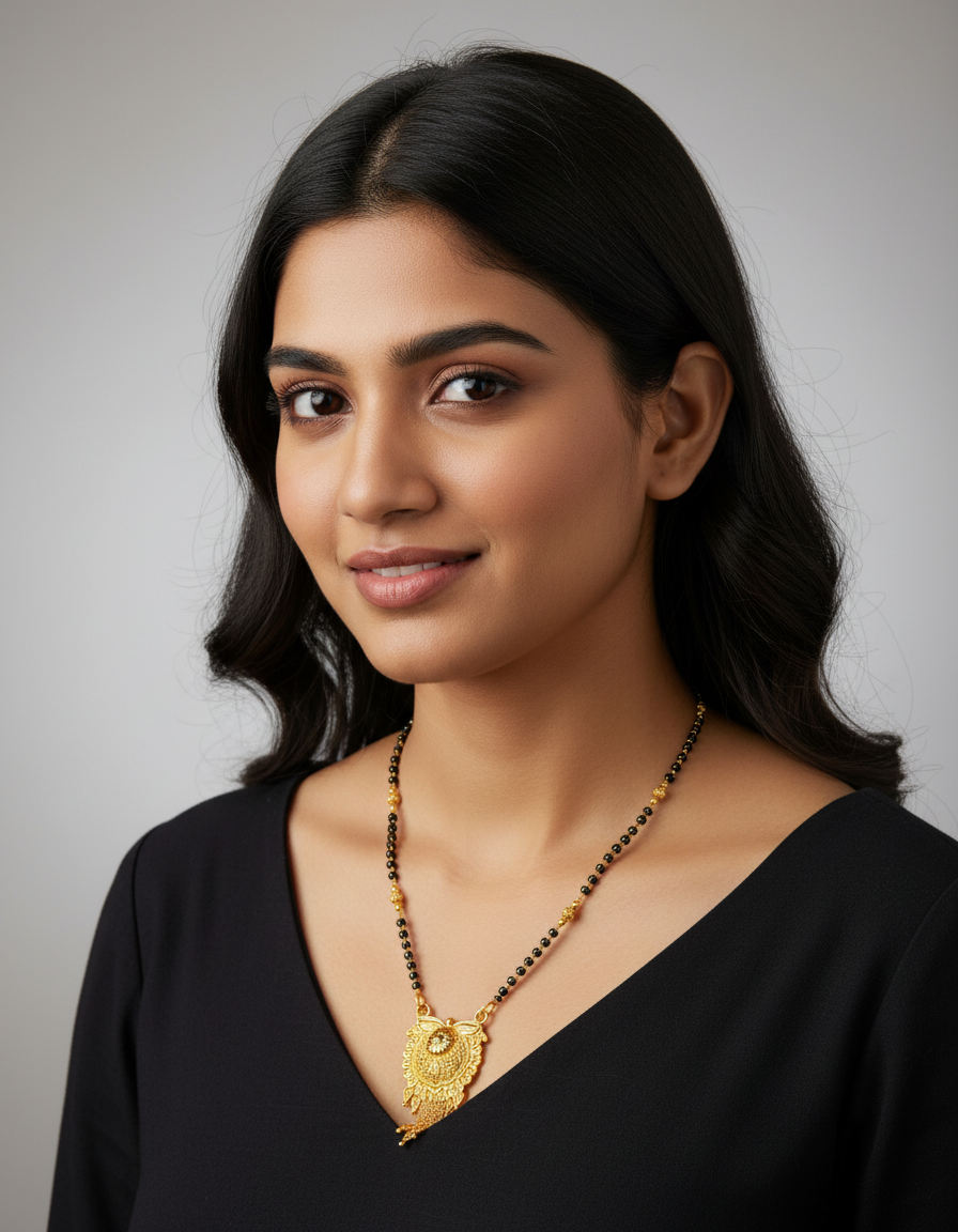 Single Line Black Beads SRJBB199