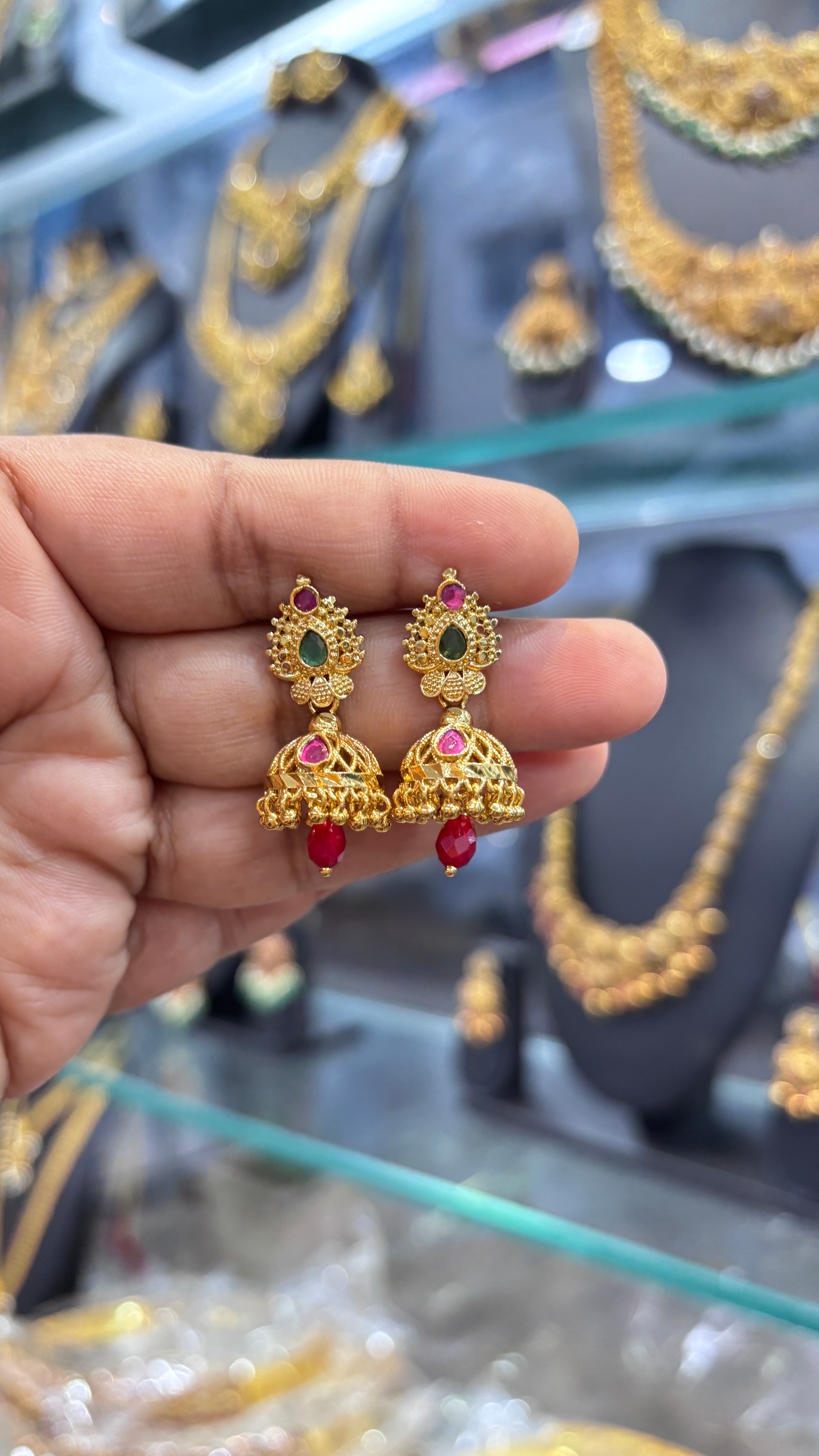 Gold replica jhumka SRJER73