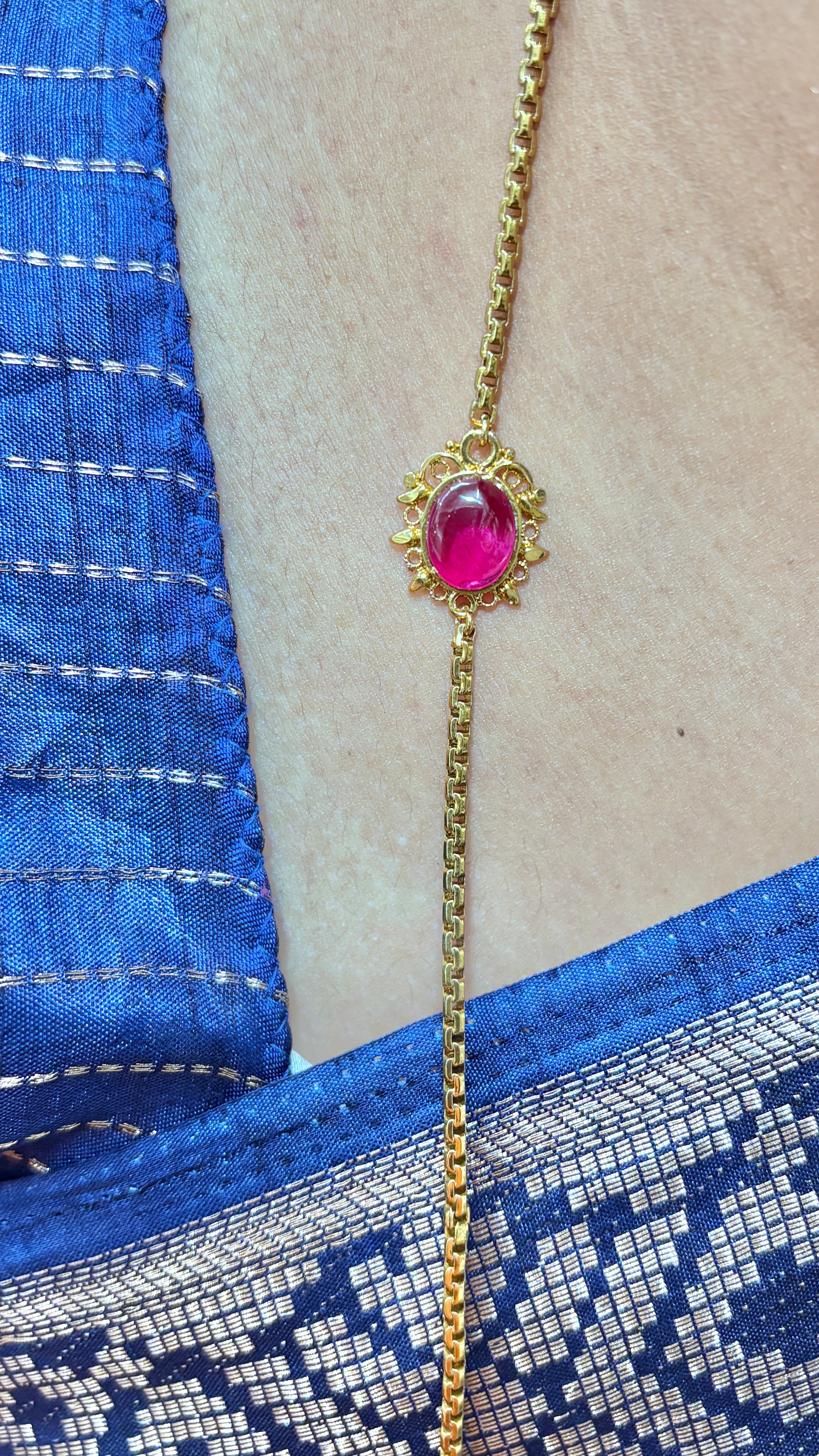 Pink Stone locket Thali Chain SRJTH27