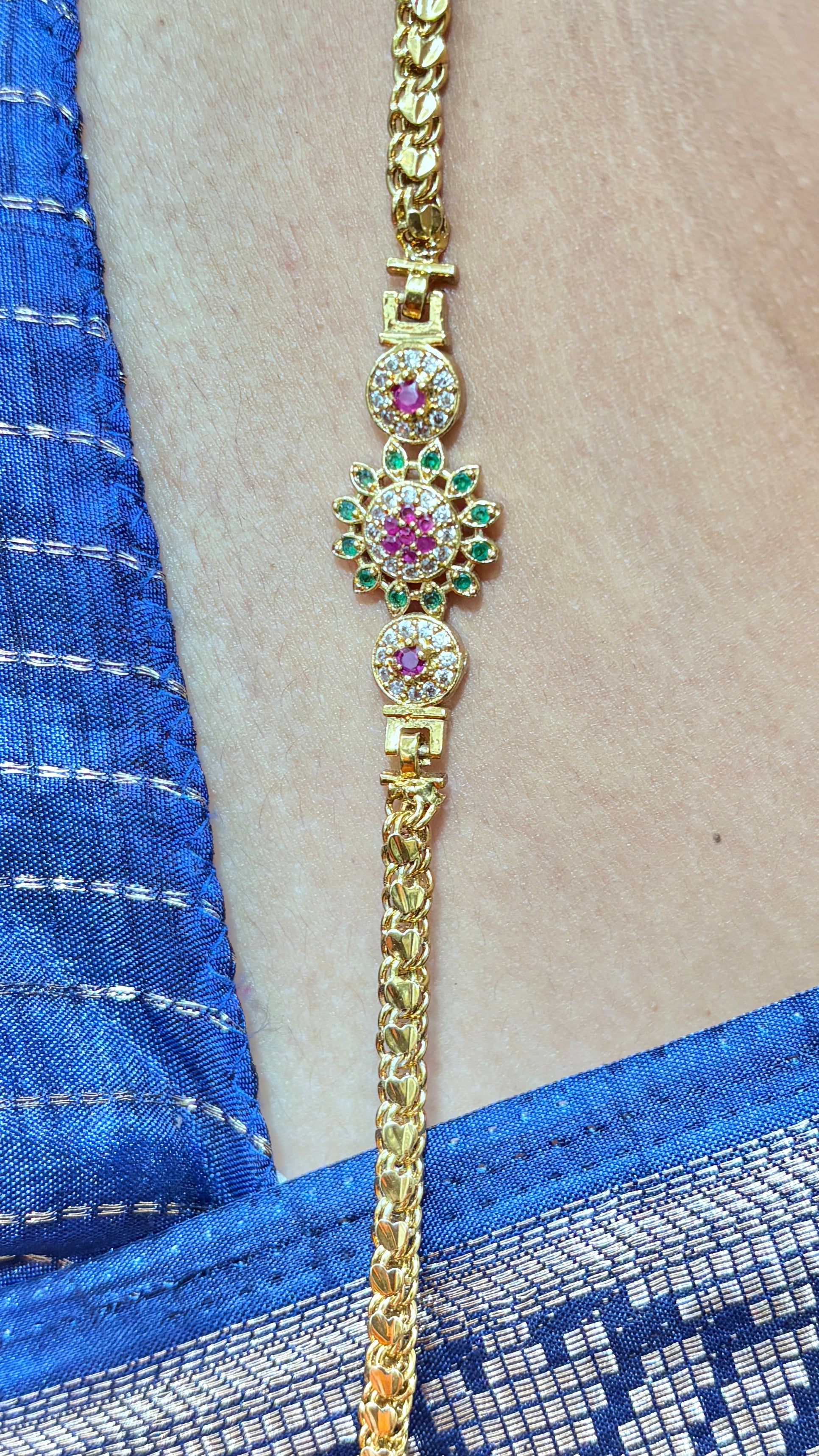 Three Flower Locket Dhil Thali Chain SRJTH21