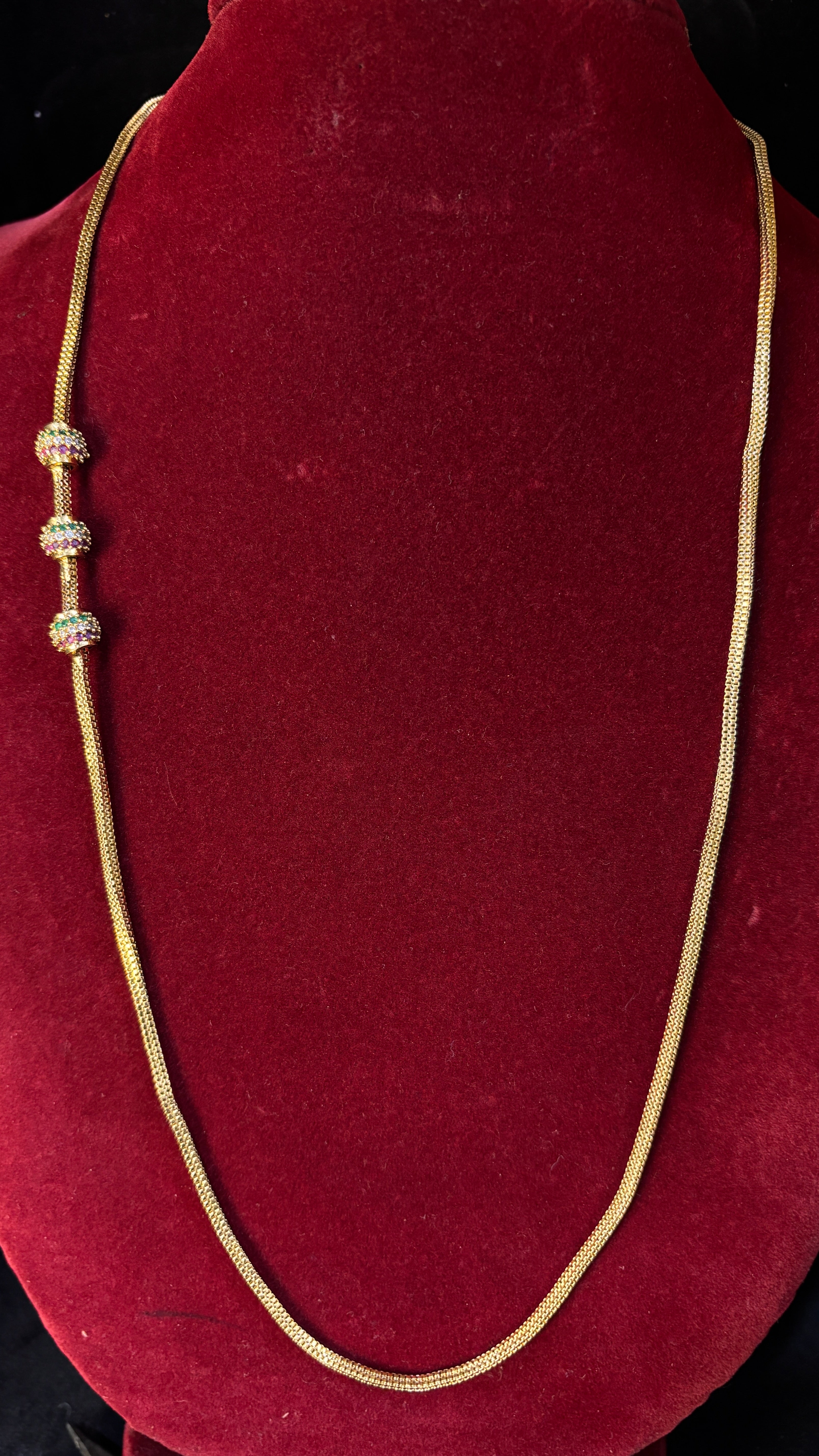 Box Thali Chain With Cz Balls SRJTH15