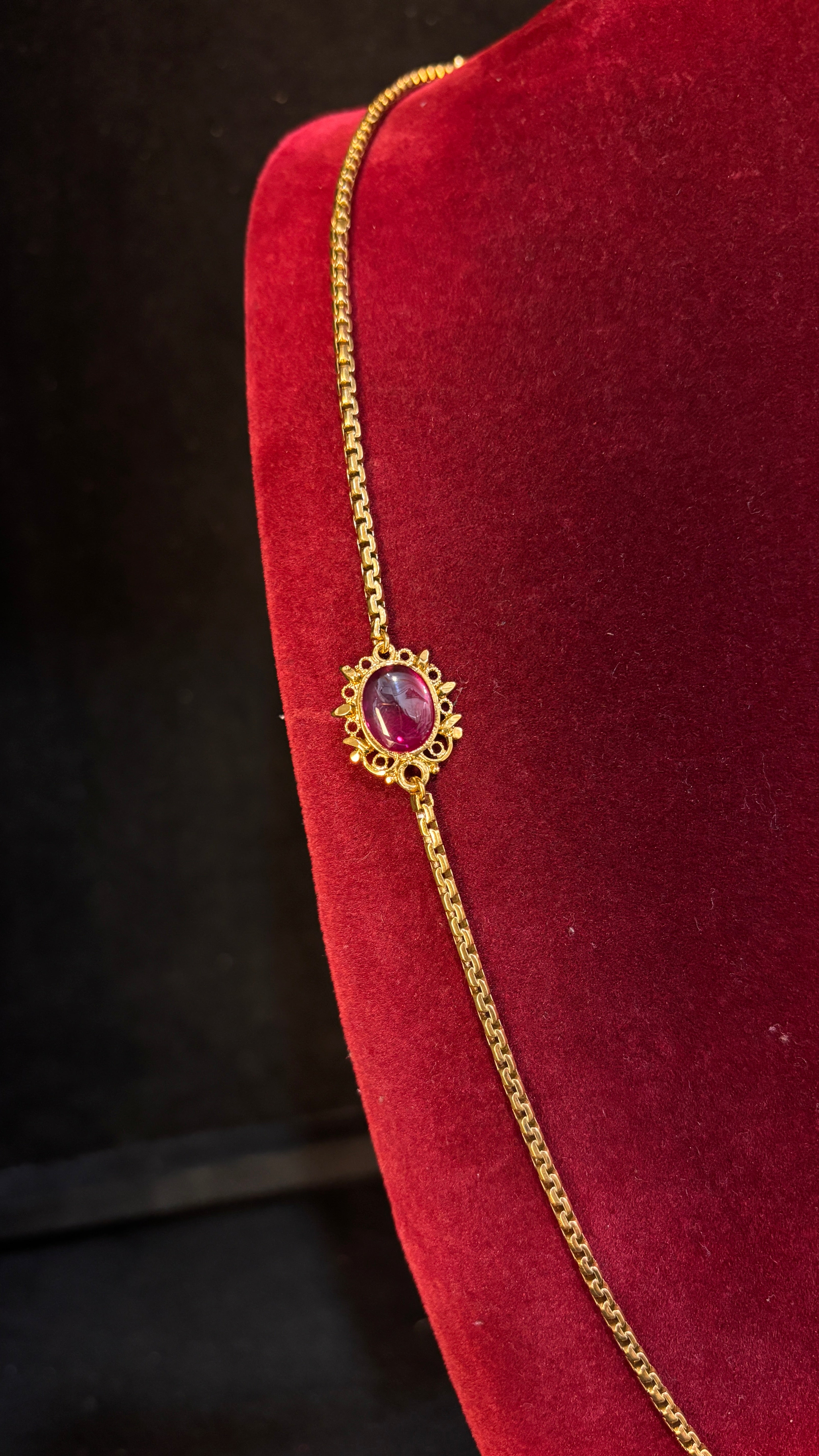 Pink Stone locket Thali Chain SRJTH27