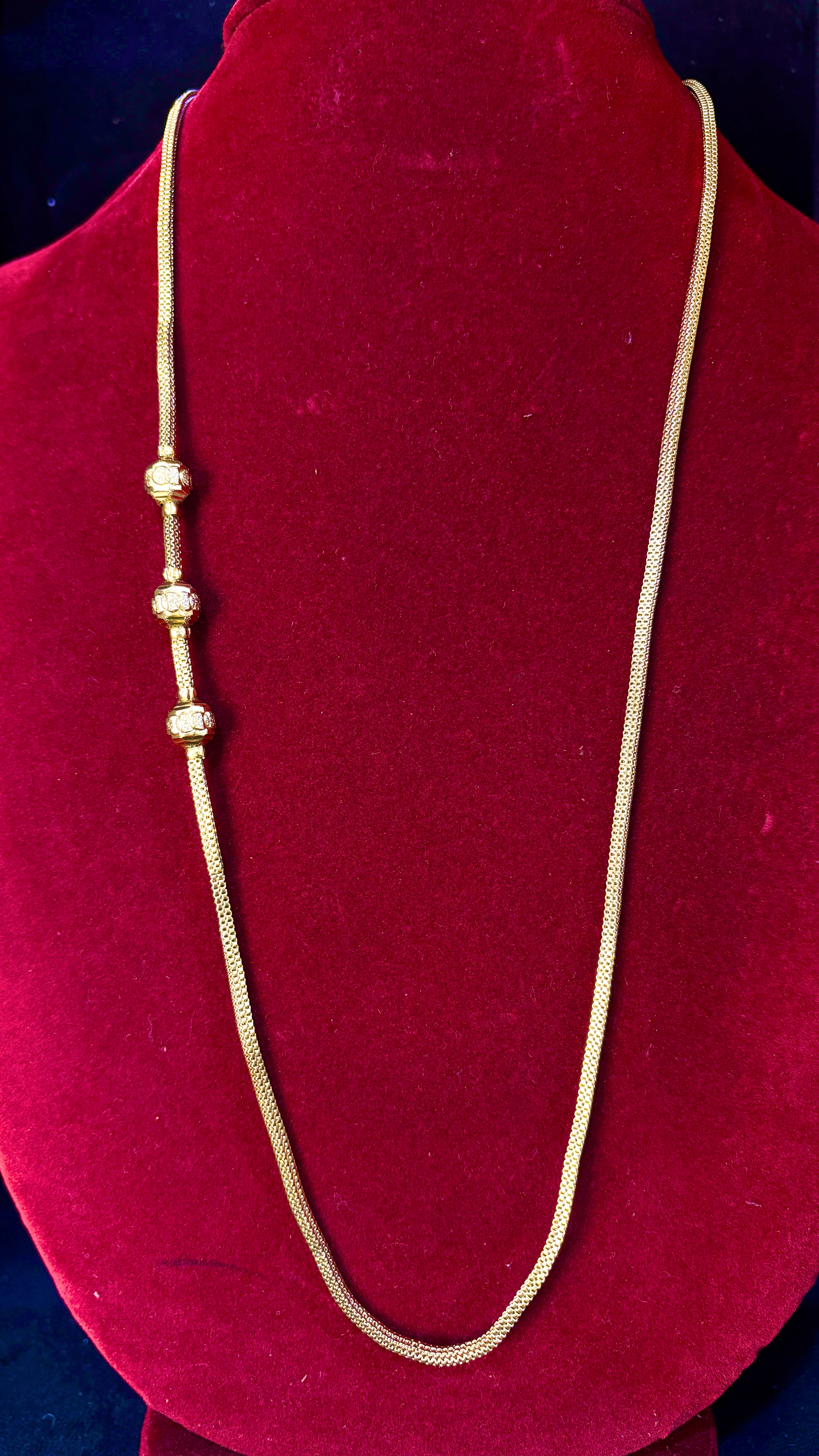 Gold Three Ball Thali Chain SRJTH10