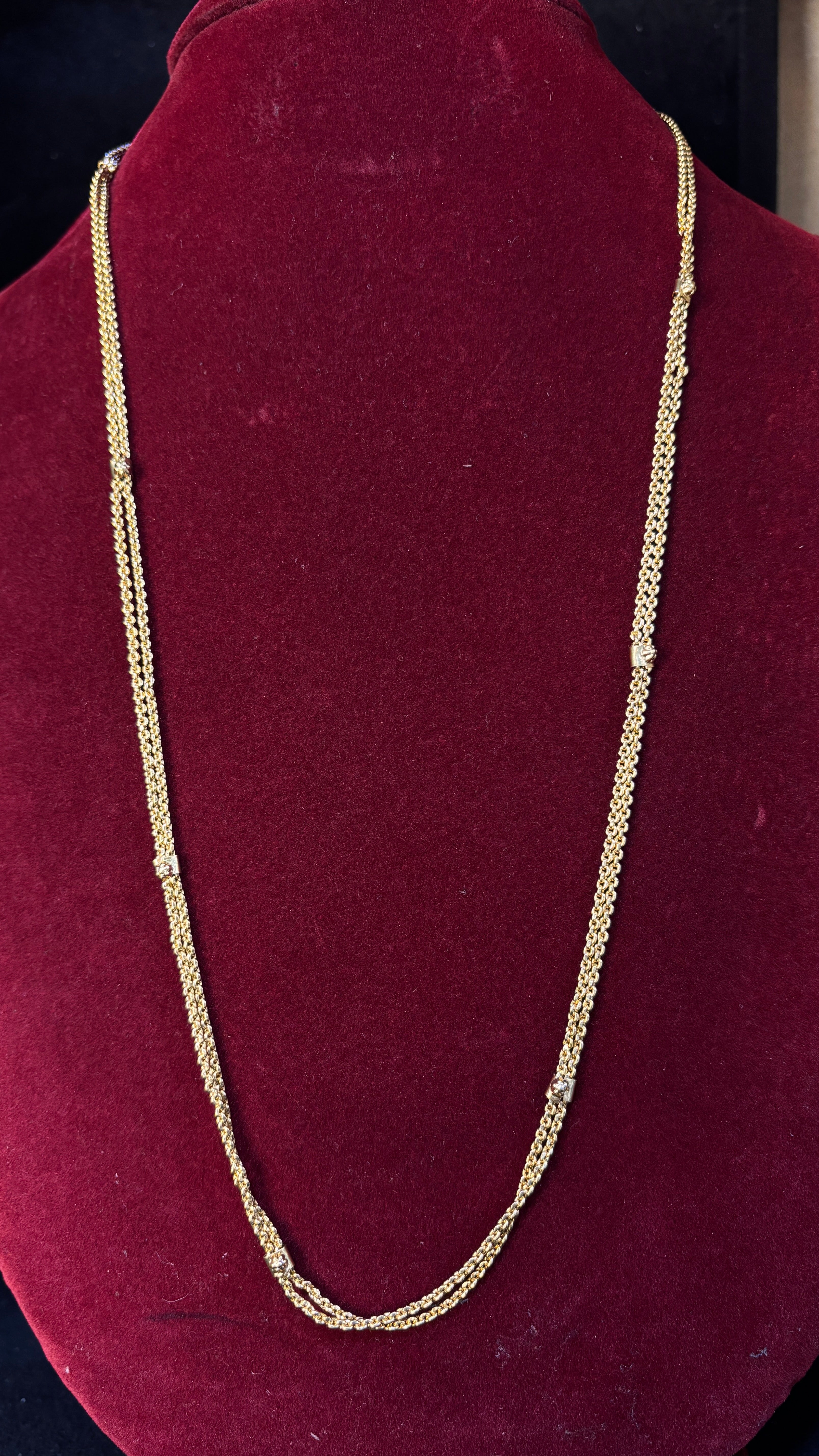 Flower Bits Double Line Thali Chain