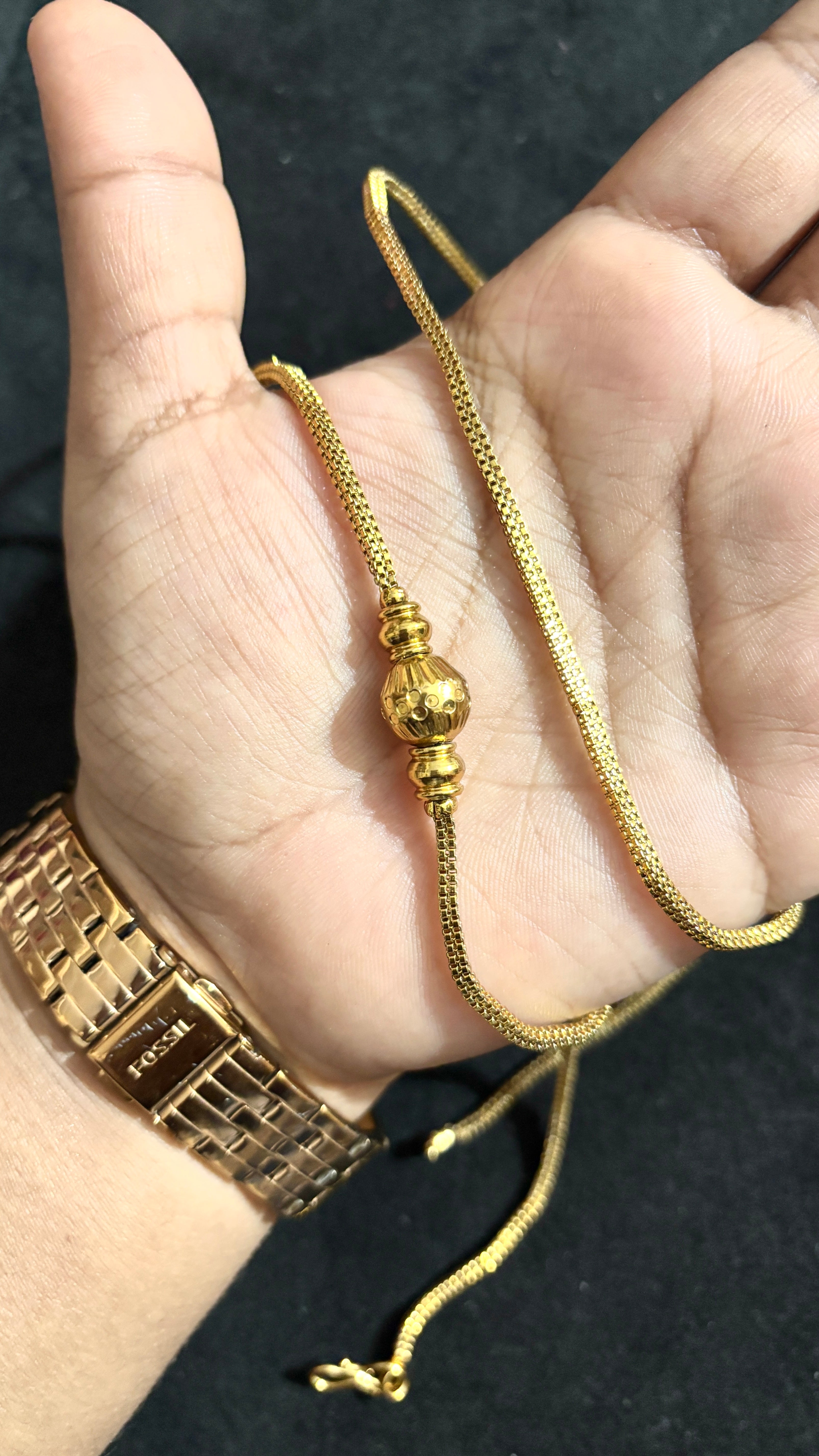 Box Thali Chain With Gold Ball