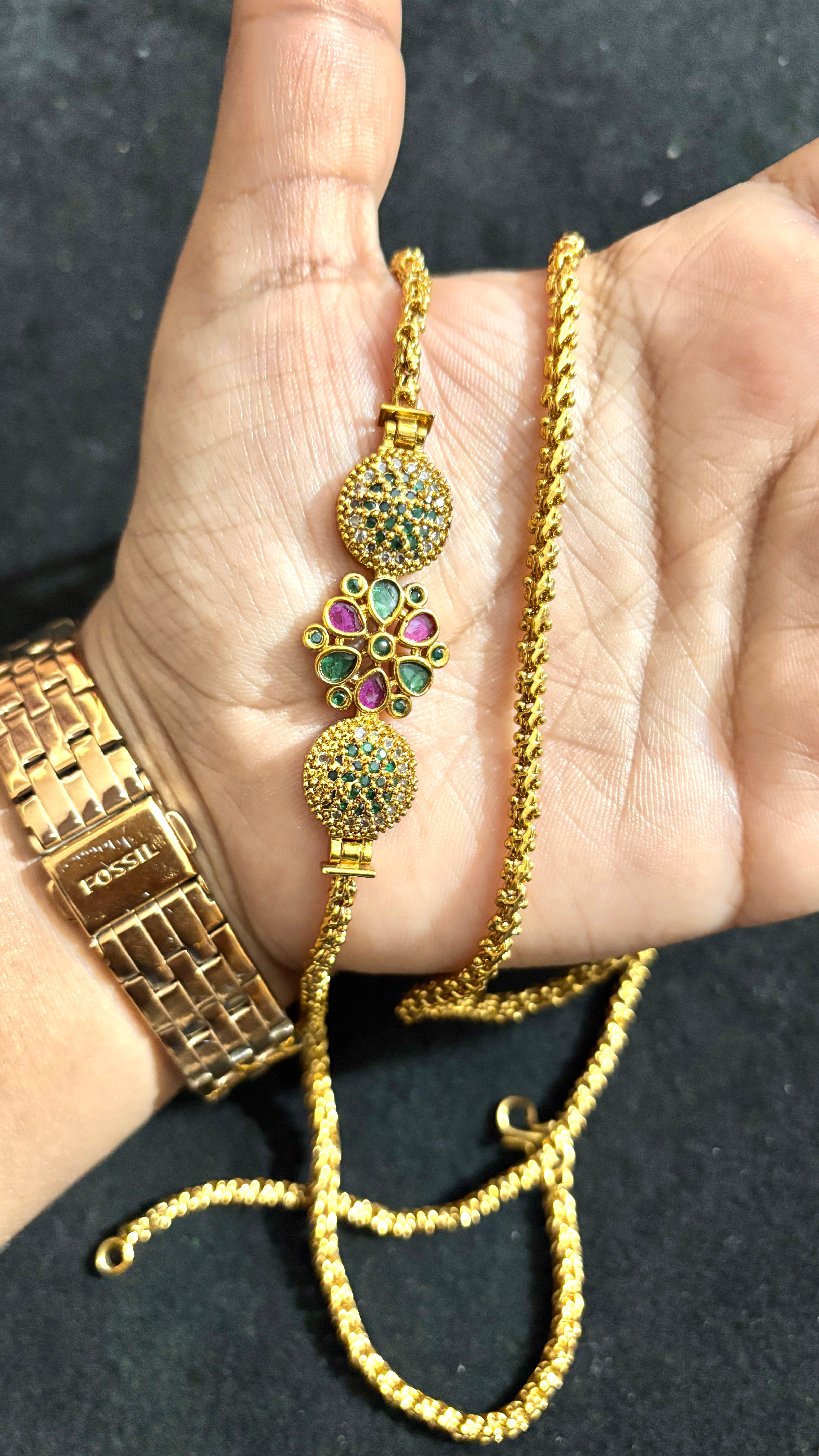 Flower Locket Ballbasha Thali Chain