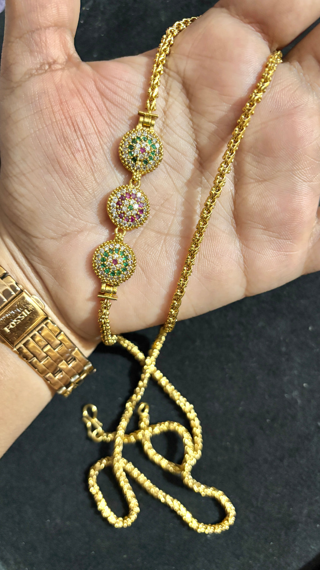 Three Locket Ballbasha Thali Chain SRJTH16