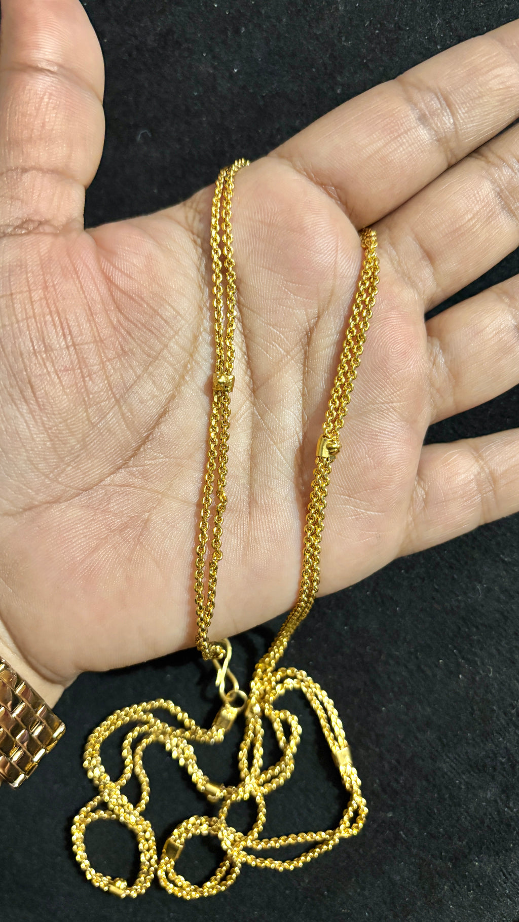 Flower Bits Double Line Thali Chain