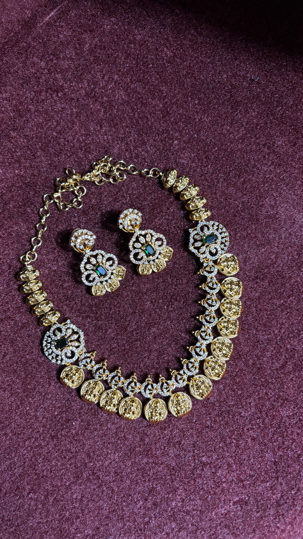 Green Kasu Necklace SRJN03