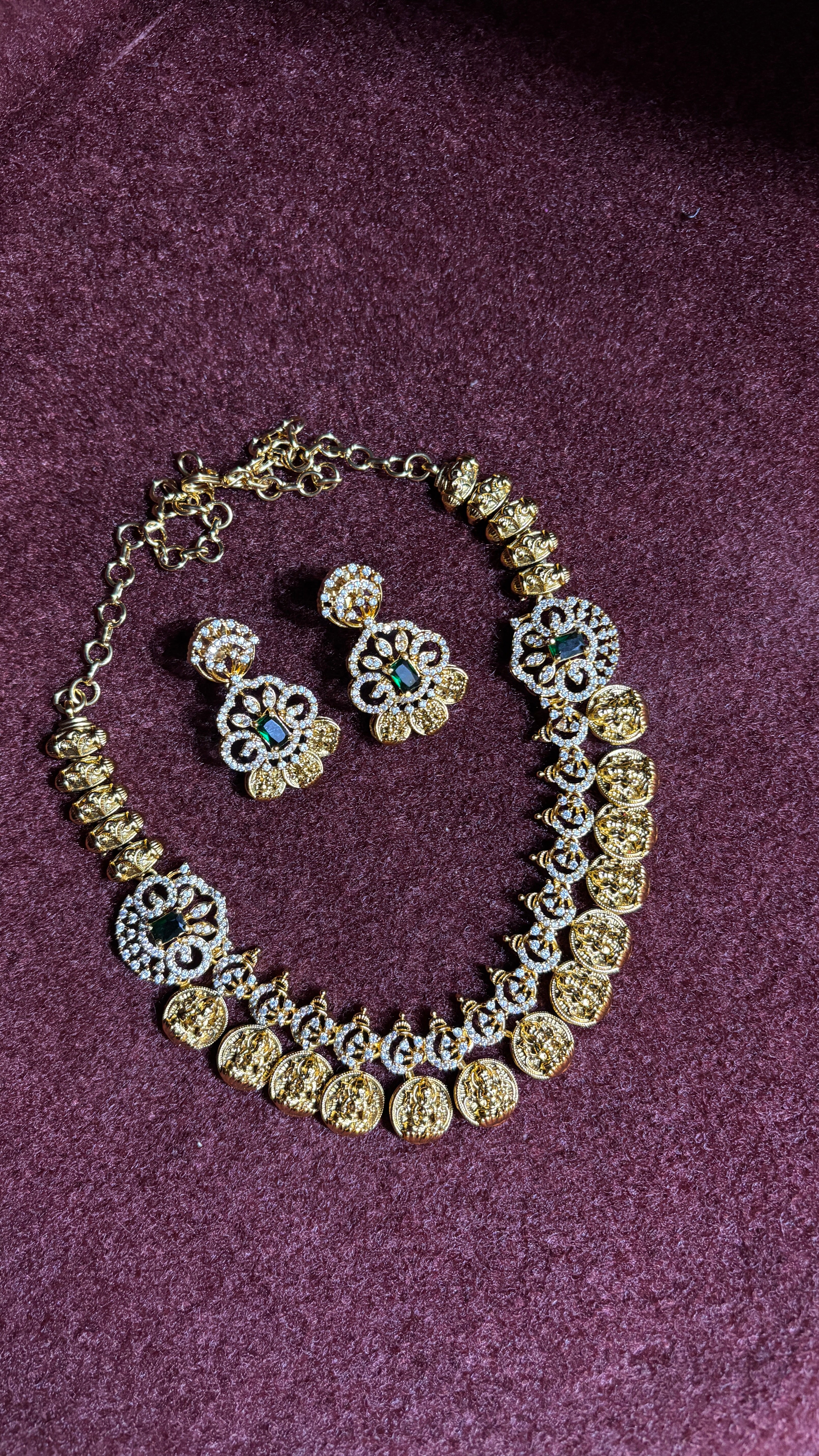 Green Kasu Necklace SRJN03