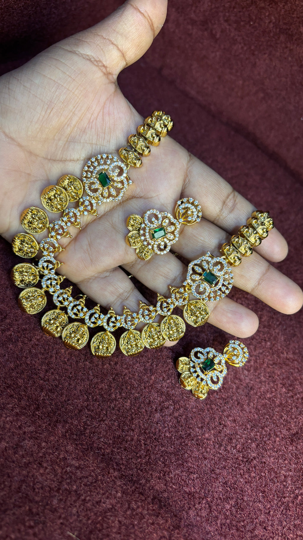 Green Kasu Necklace SRJN03