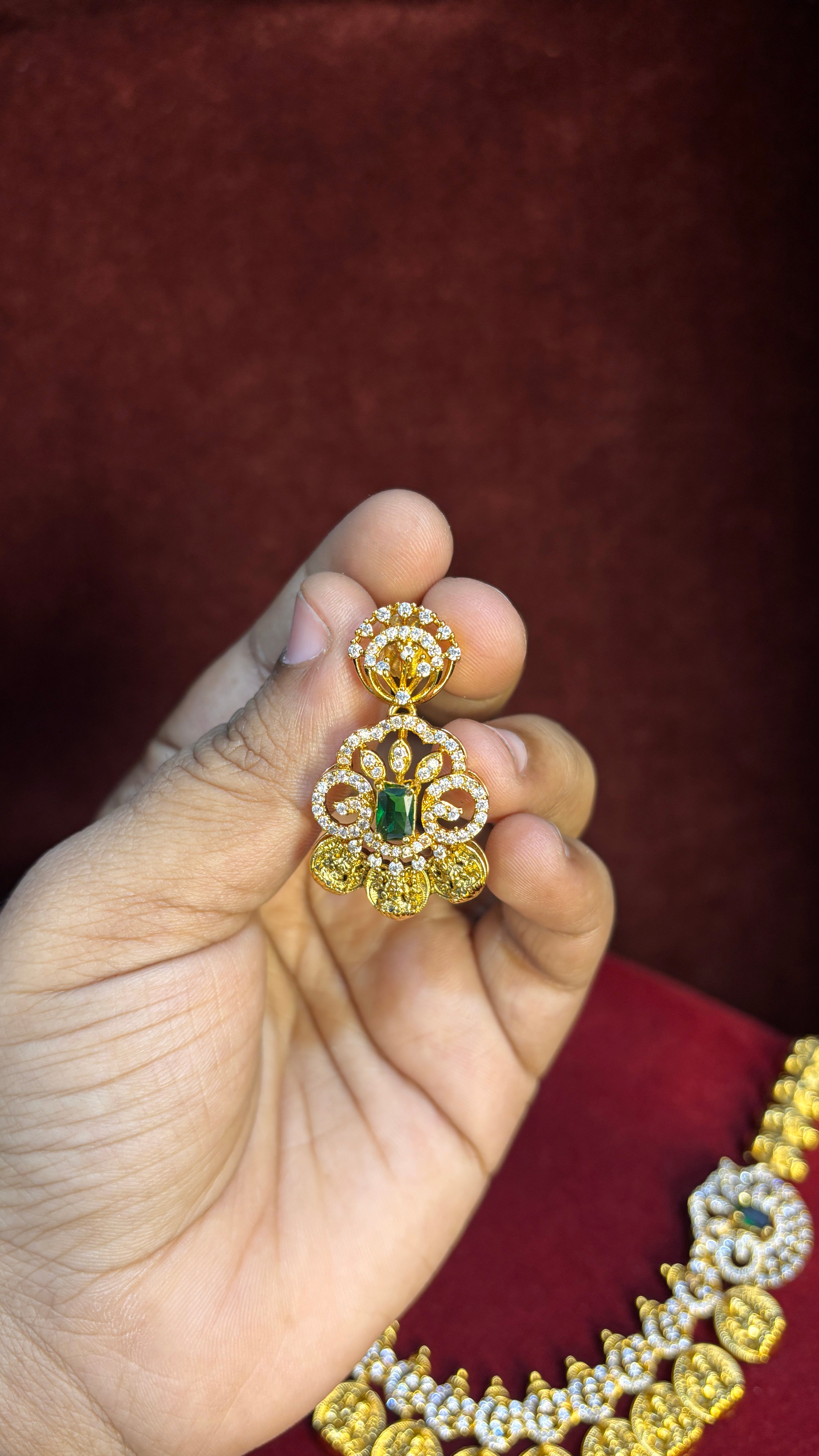 Green Kasu Necklace SRJN03