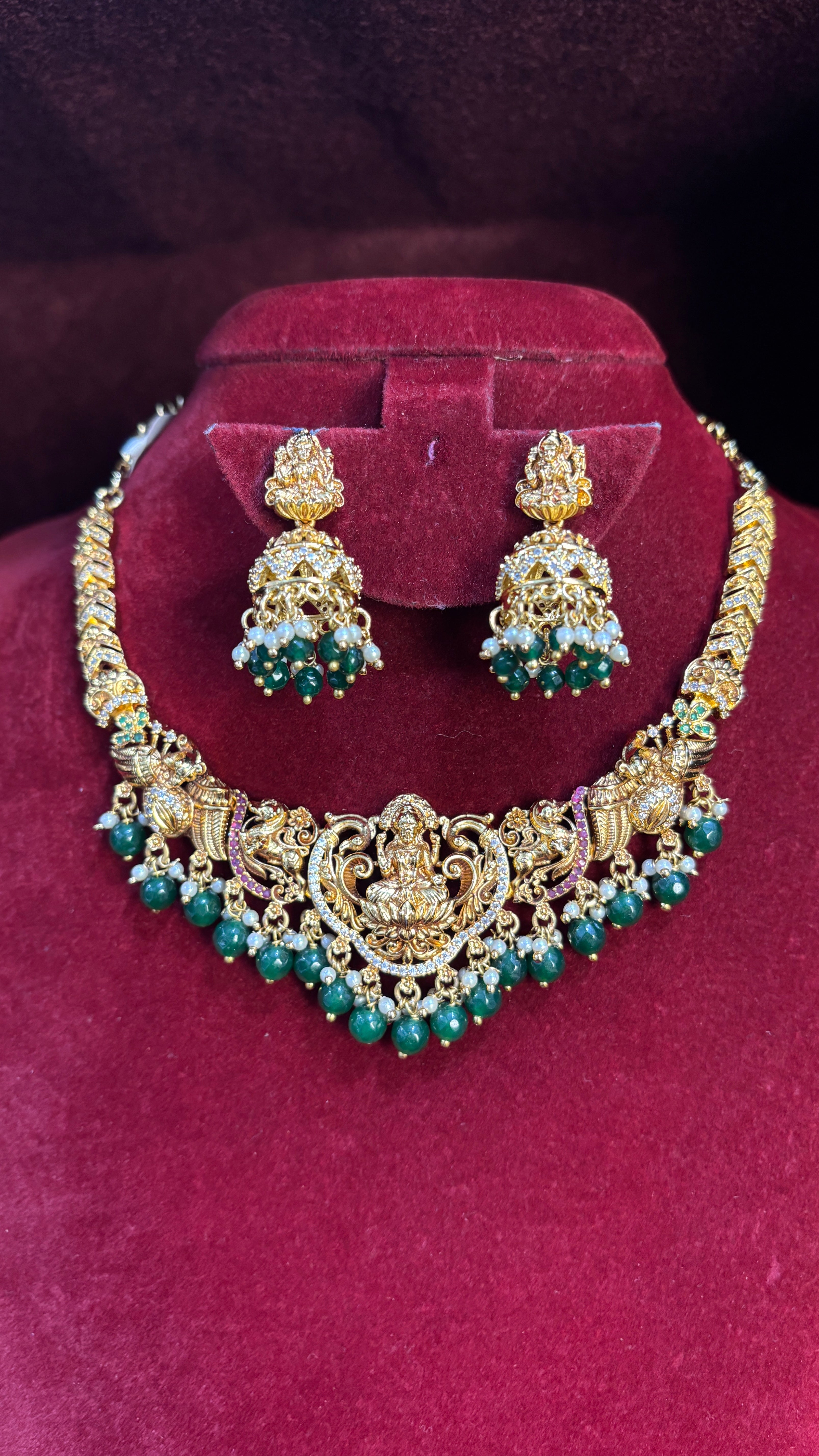 Nakshi Green Beads Necklace SRJN05