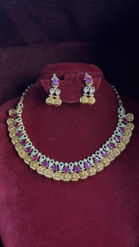 Pink Laxmi Kasu Necklace SRJN07