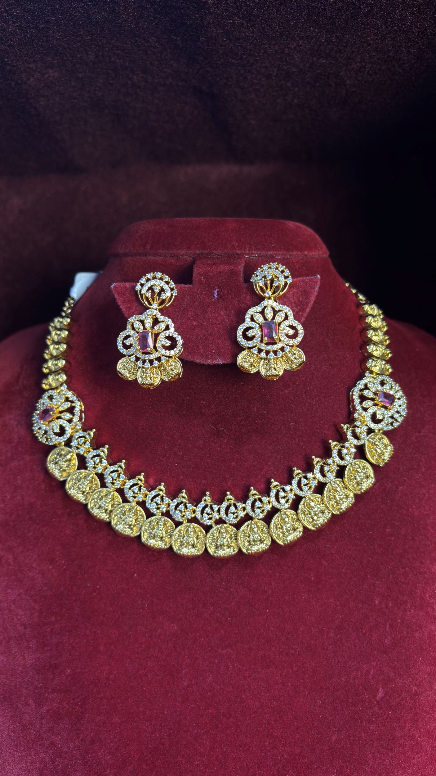 Pink Kasu Necklace SRJN08