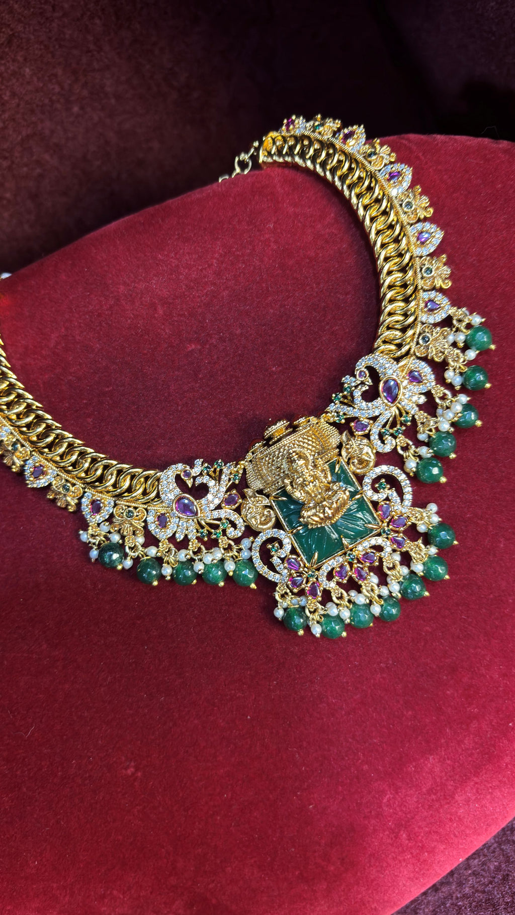 Green Jalebi Necklace SRJN09