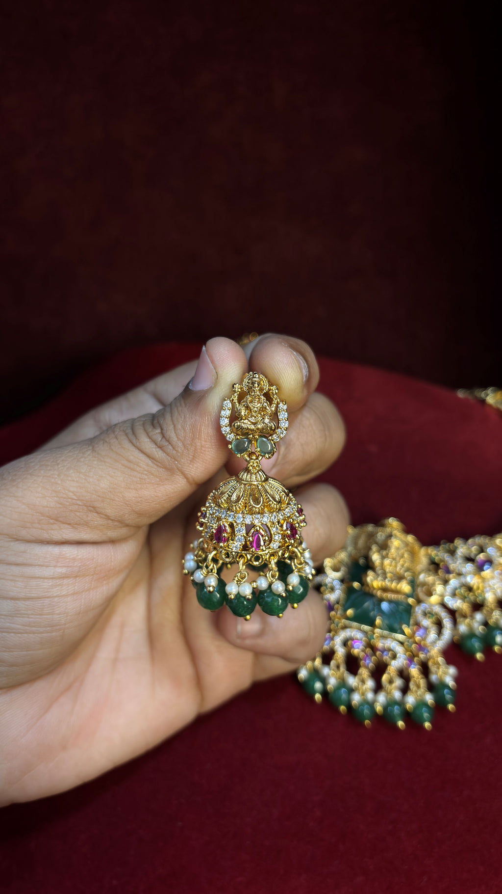 Green Jalebi Necklace SRJN09