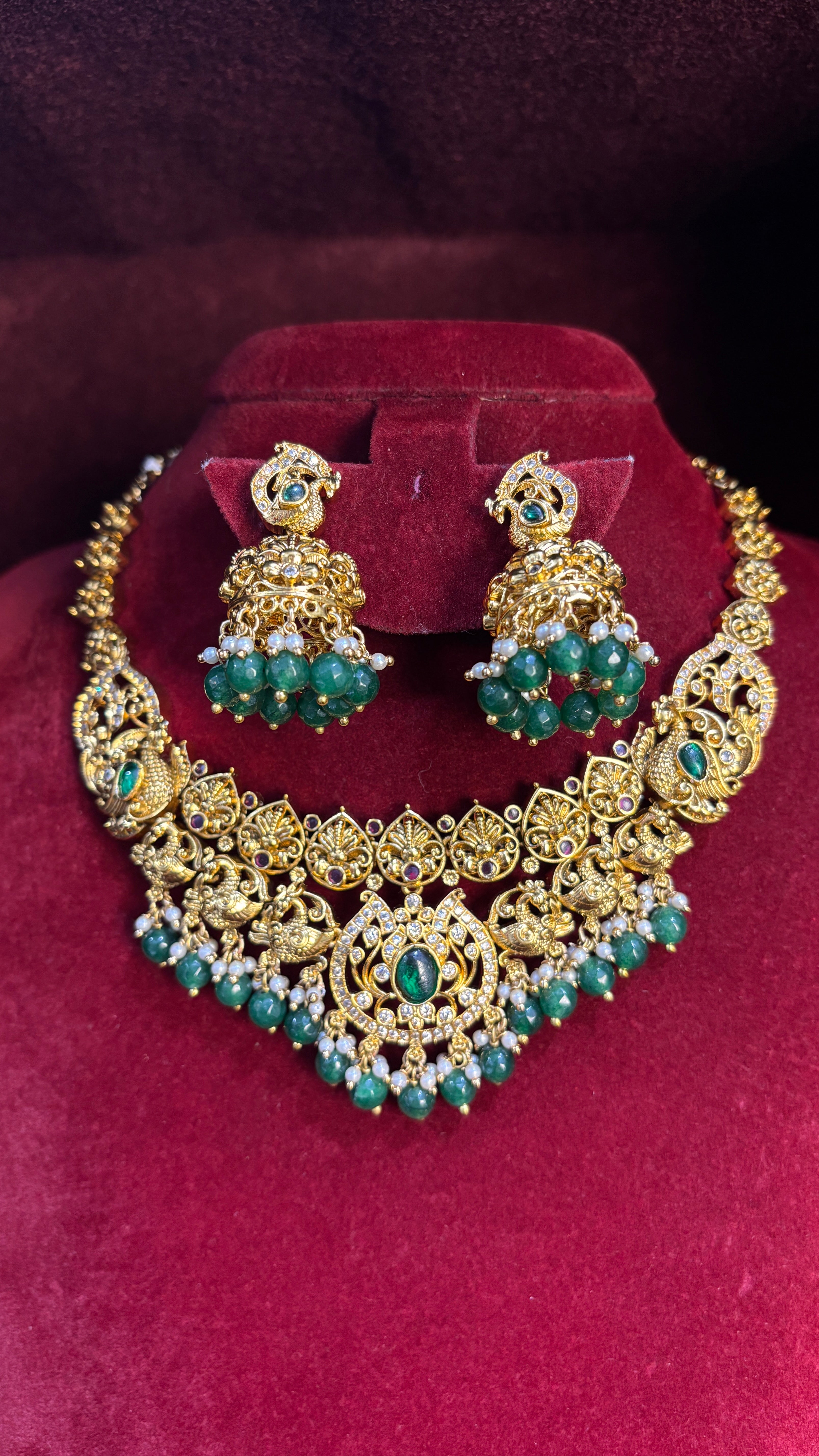Green Nakshi Necklace SRJN10