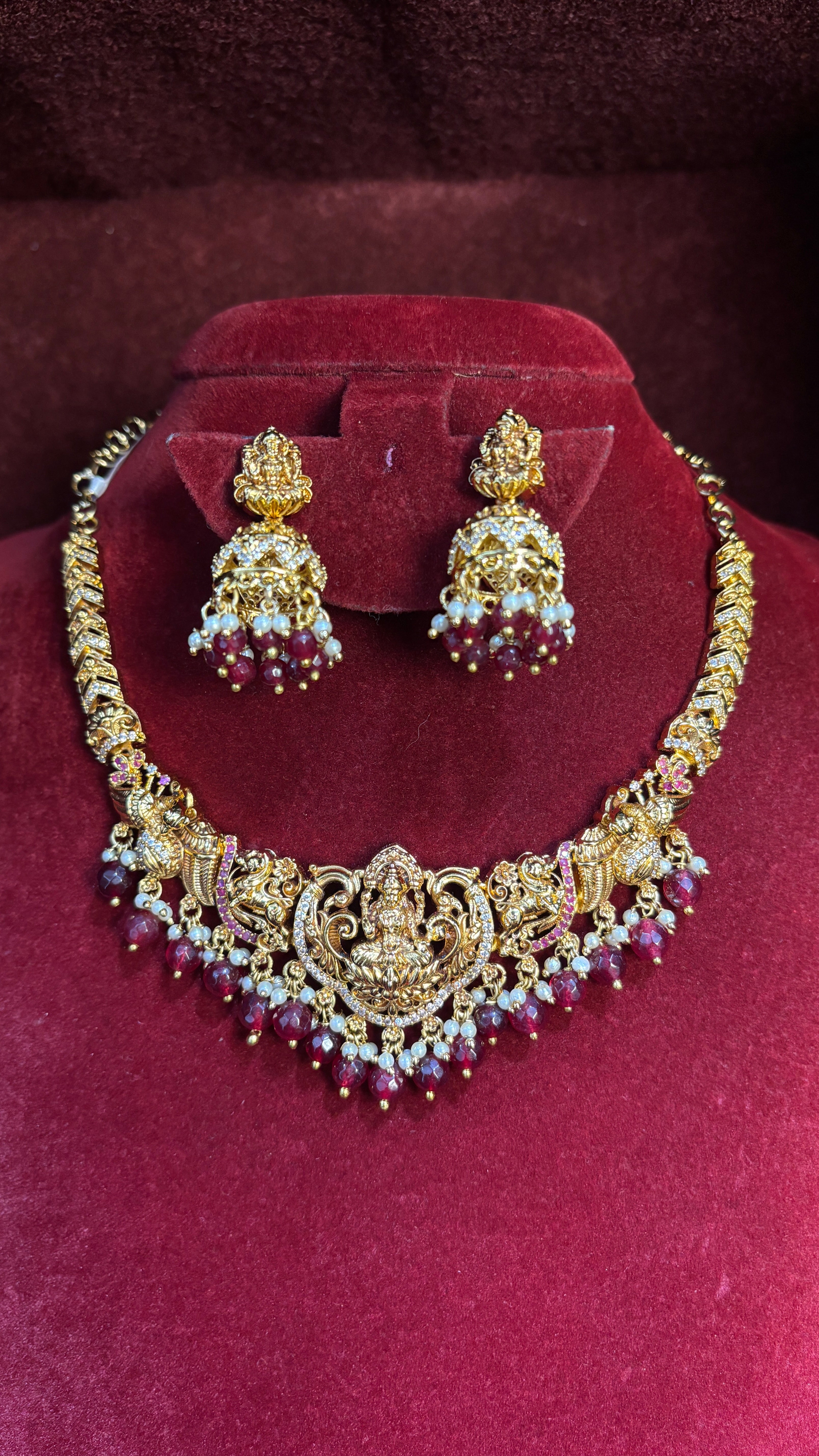 Maroon Nakshi Necklace SRJN11