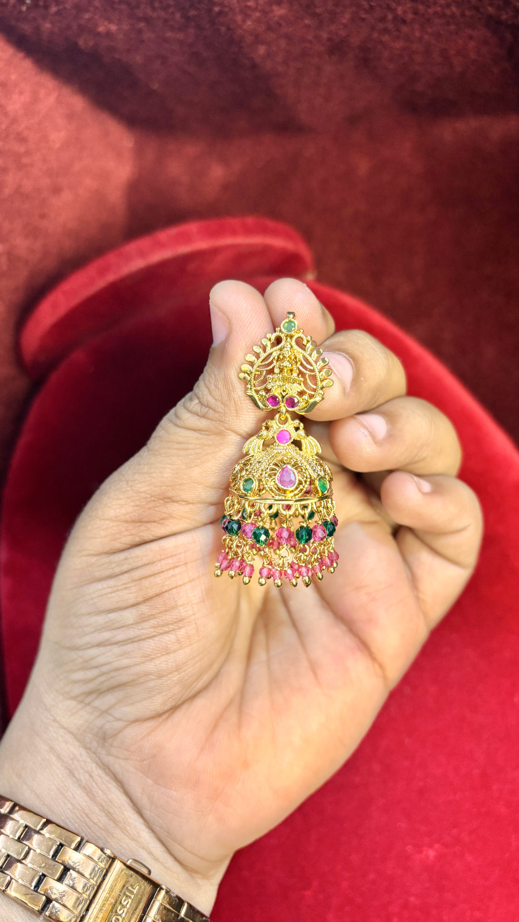 Laxmi Devi Beads Jhumka (Big)