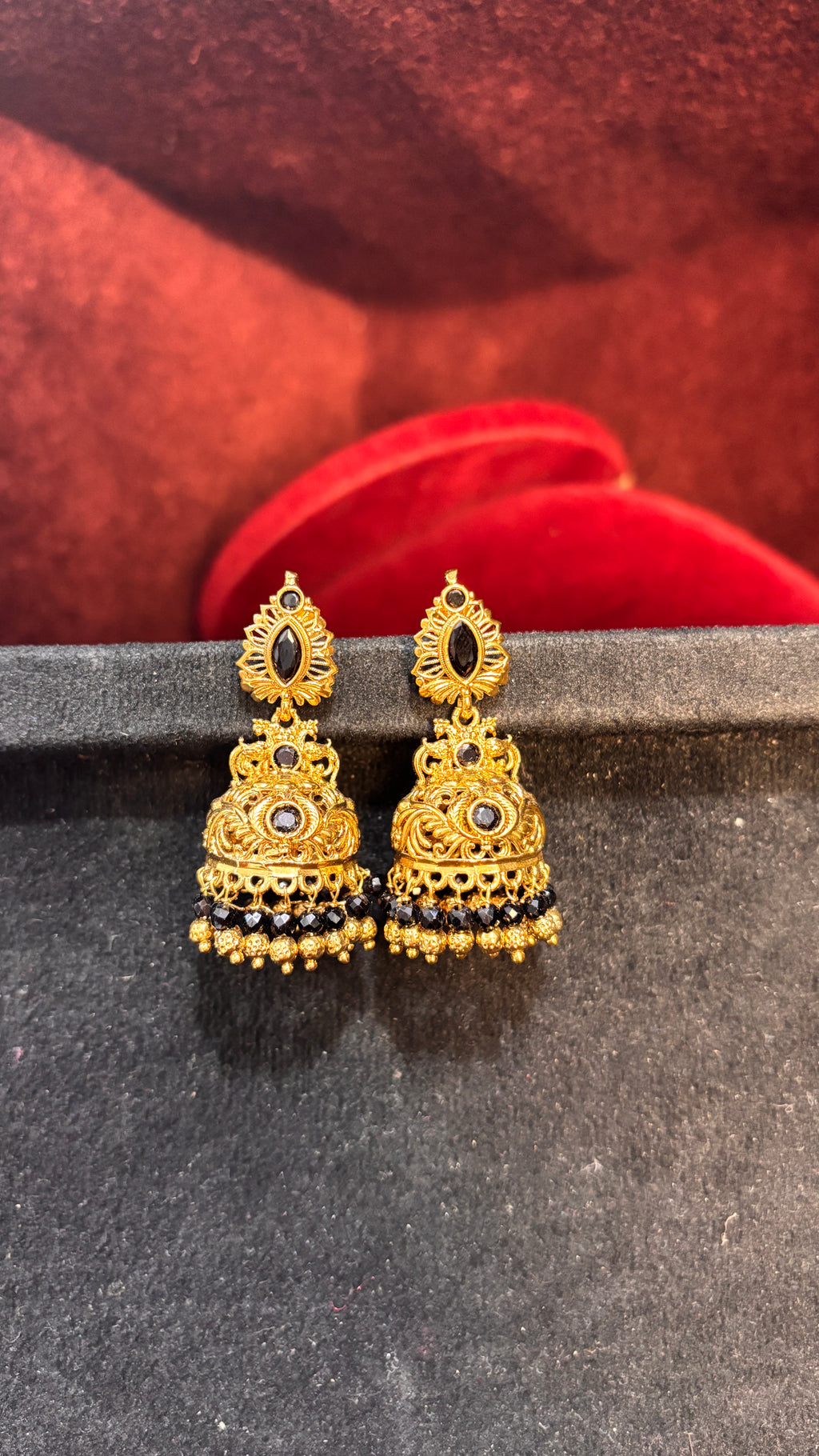 Black Beads Jhumka (Big)