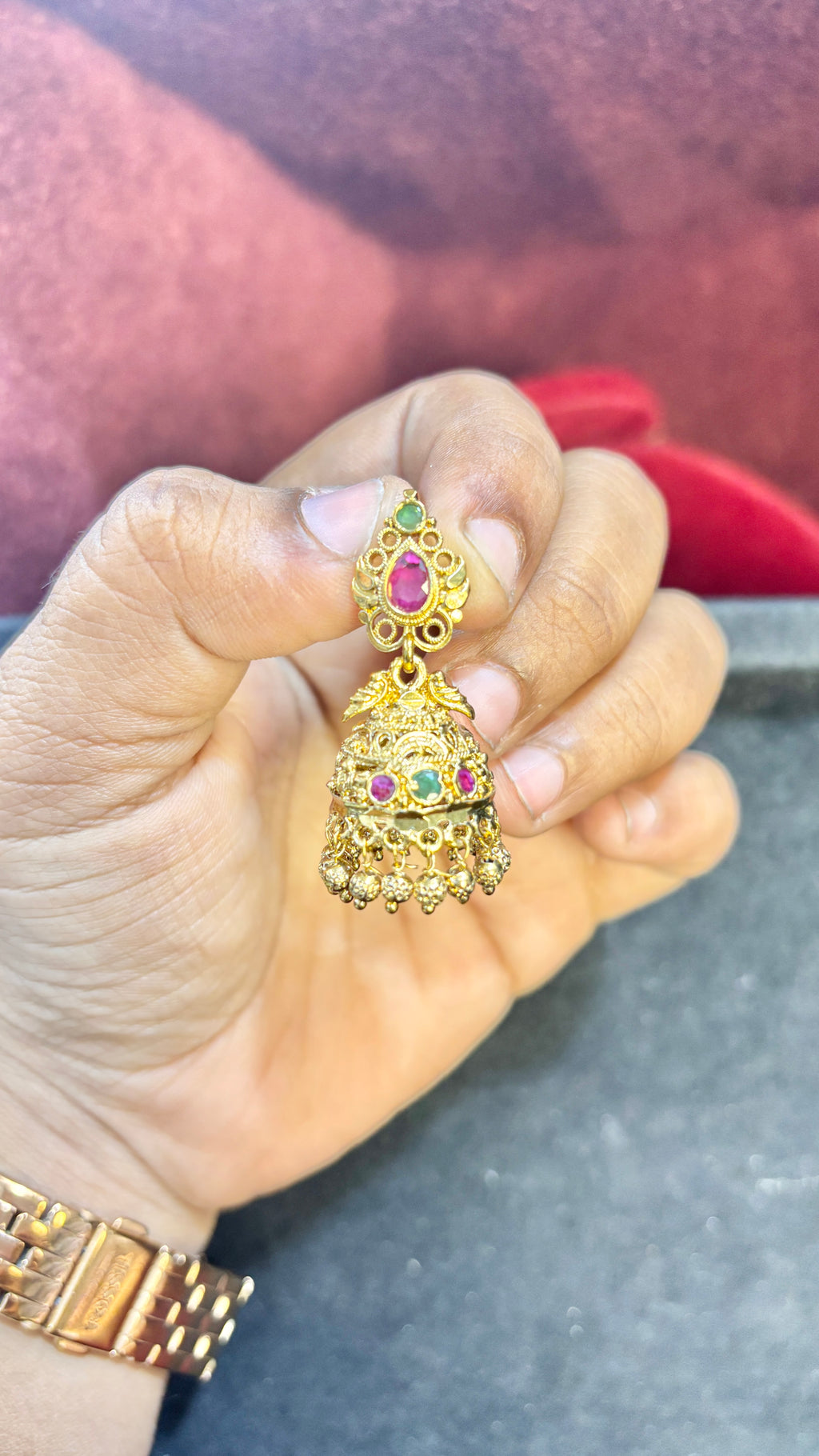 Gold Replica Jhumka (Big)
