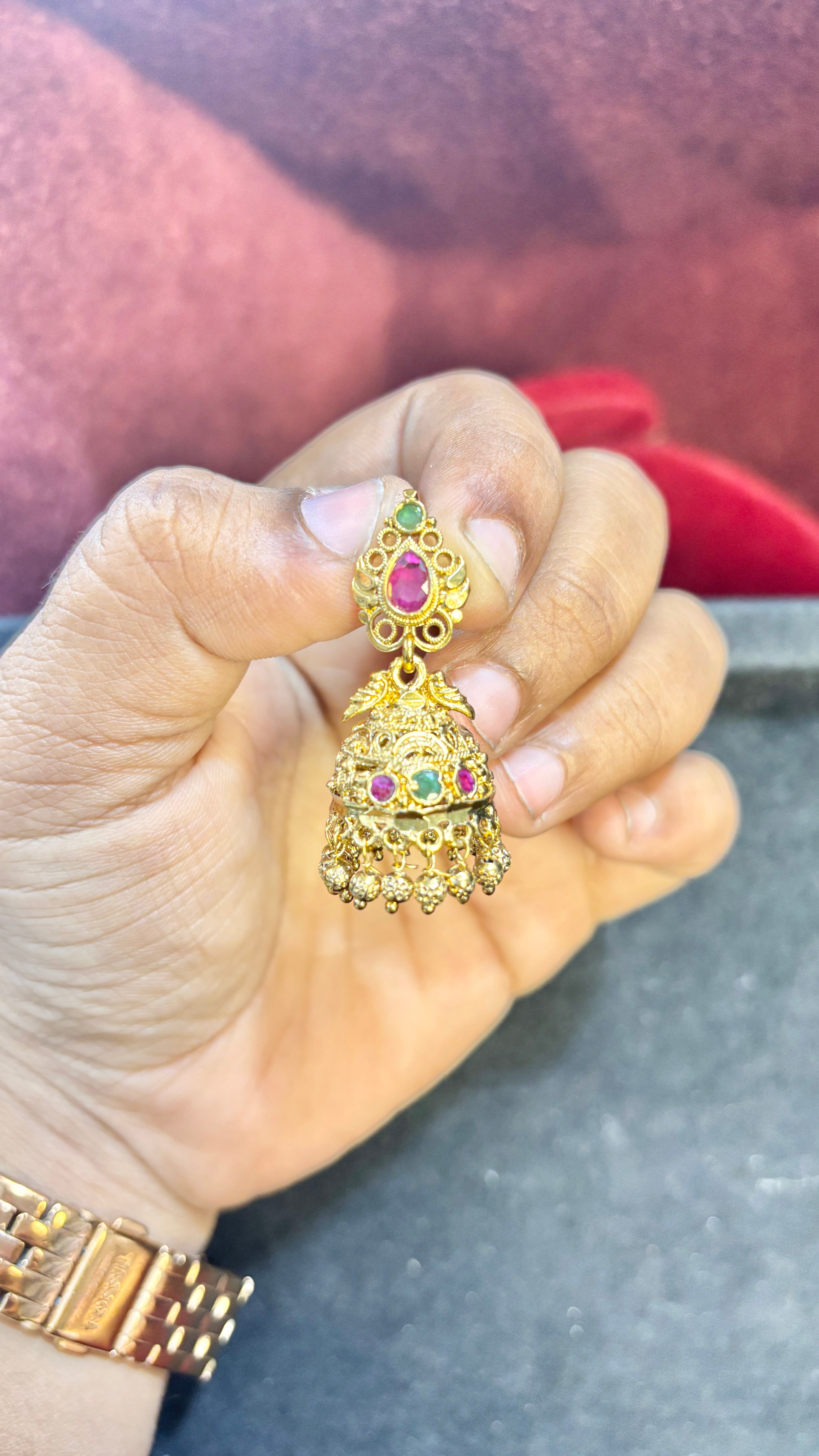 Gold Replica Jhumka (Big)