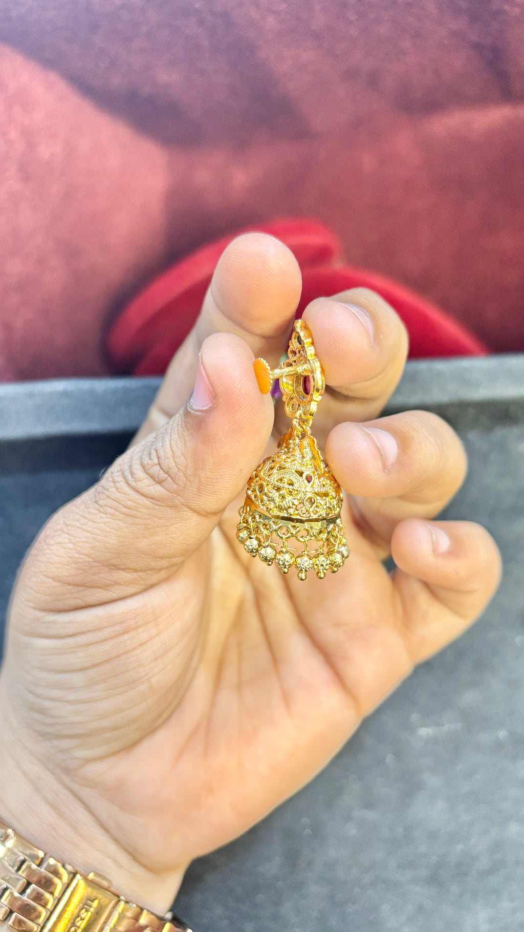 Gold Replica Jhumka (Big)