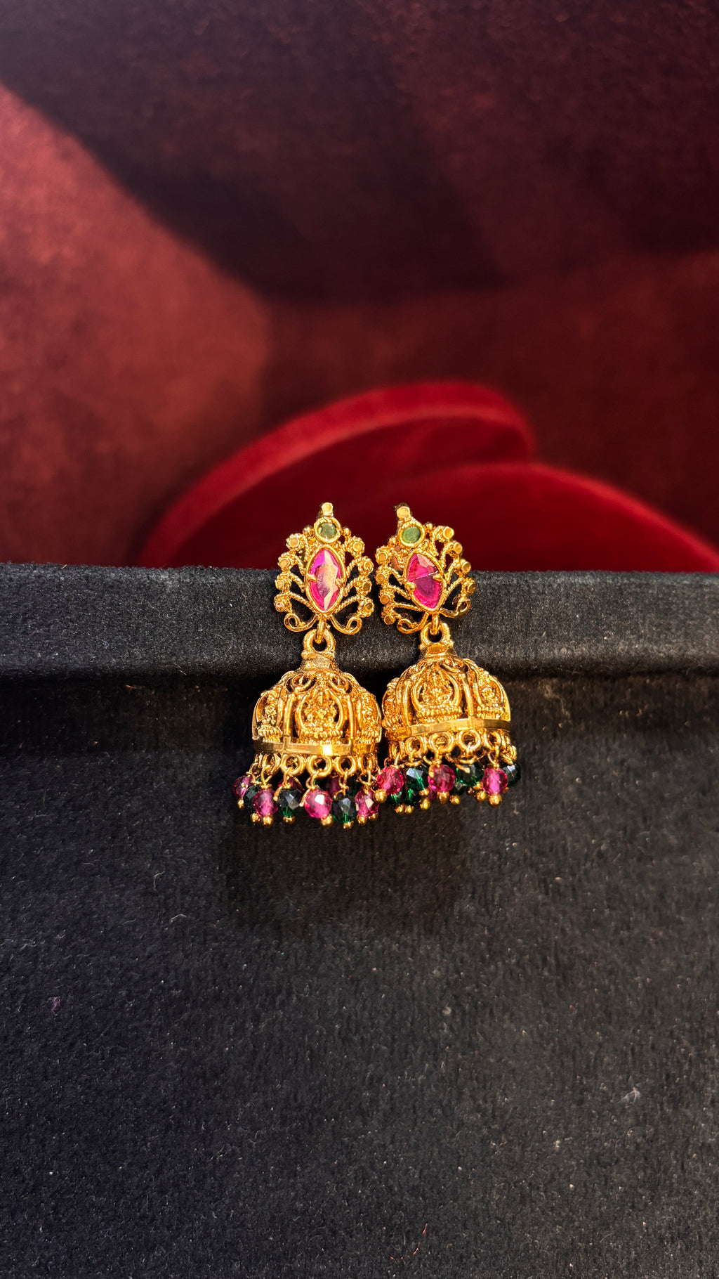 Pink Laxmi Jhumka (Medium)