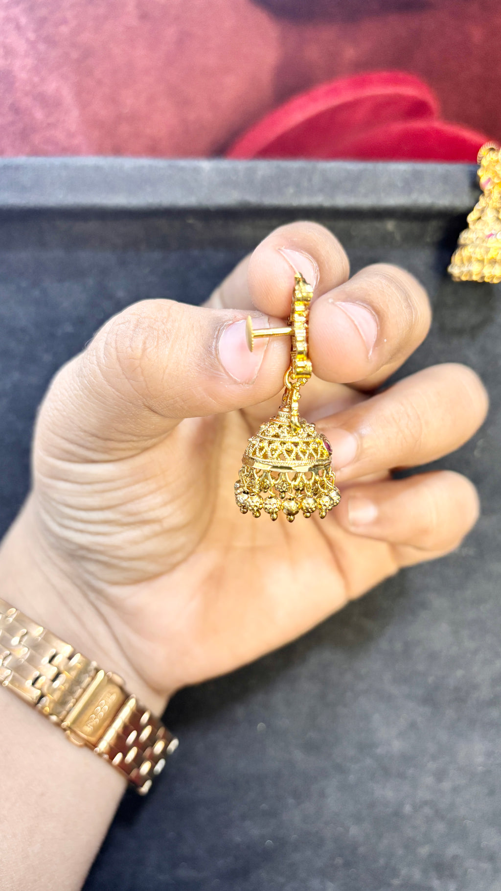 Laxmi Devi Gold Replica Jhumka (Big)