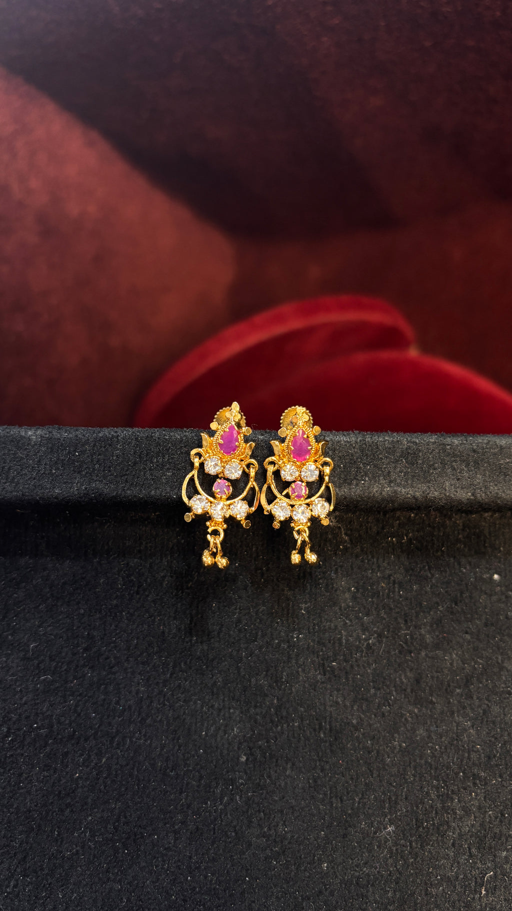 Pink Stone Earrings (Small)