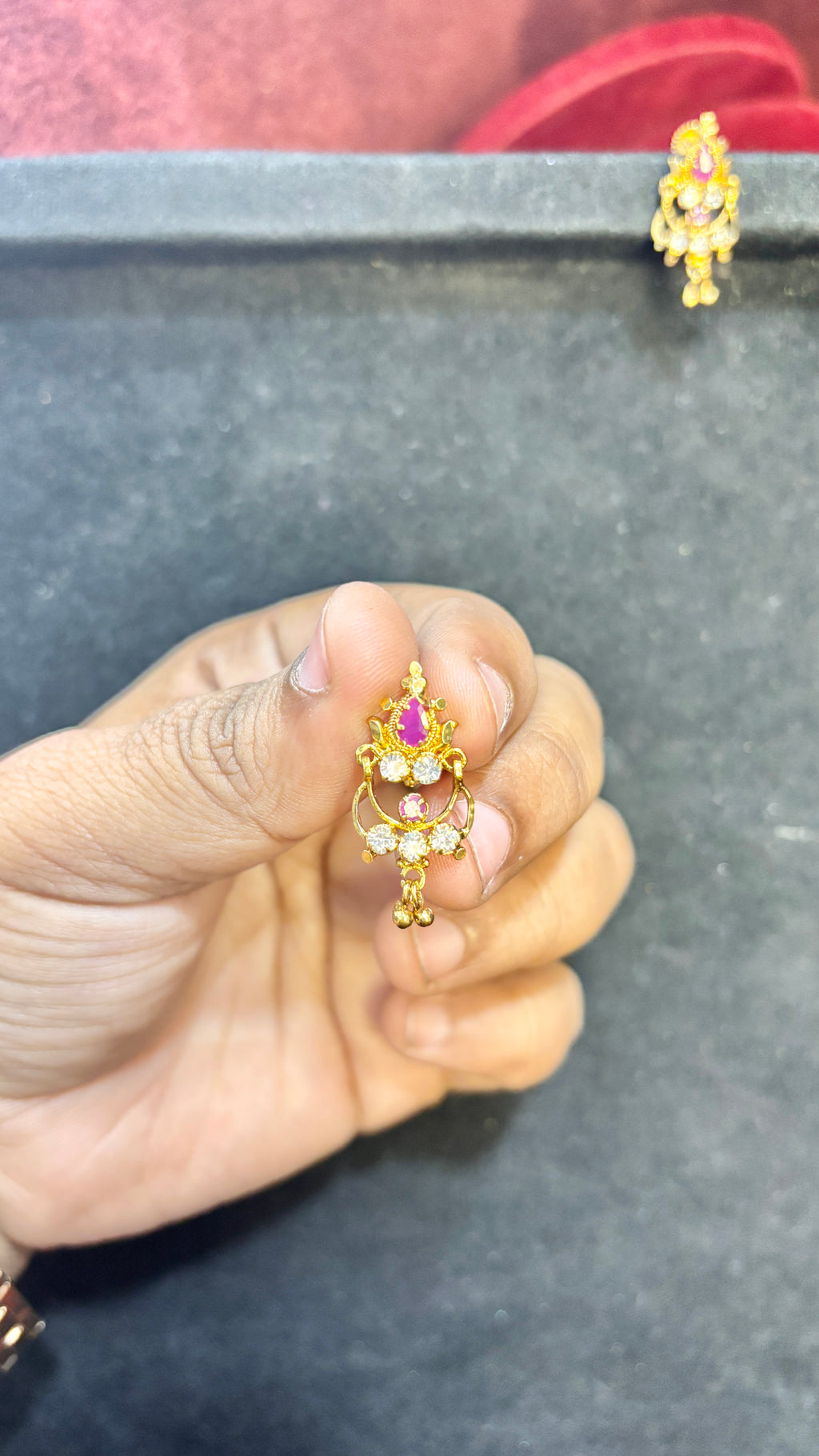 Pink Stone Earrings (Small)