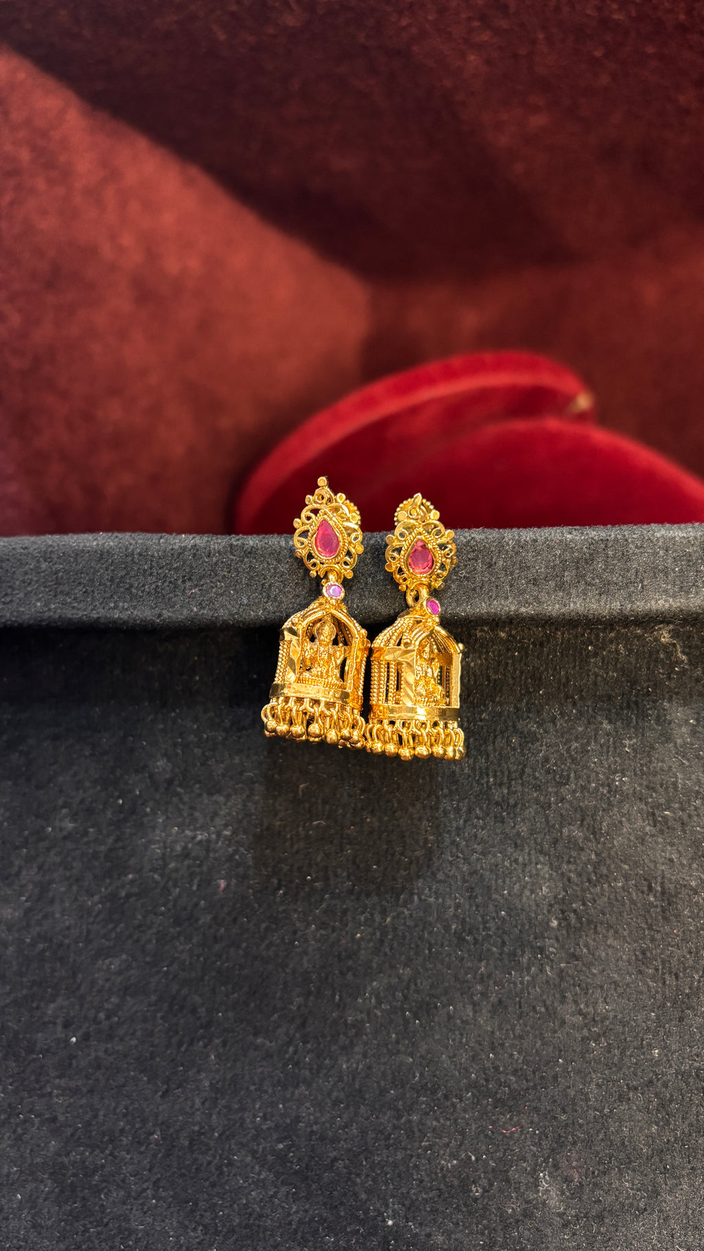 Pink Panjaram Jhumka (Medium)