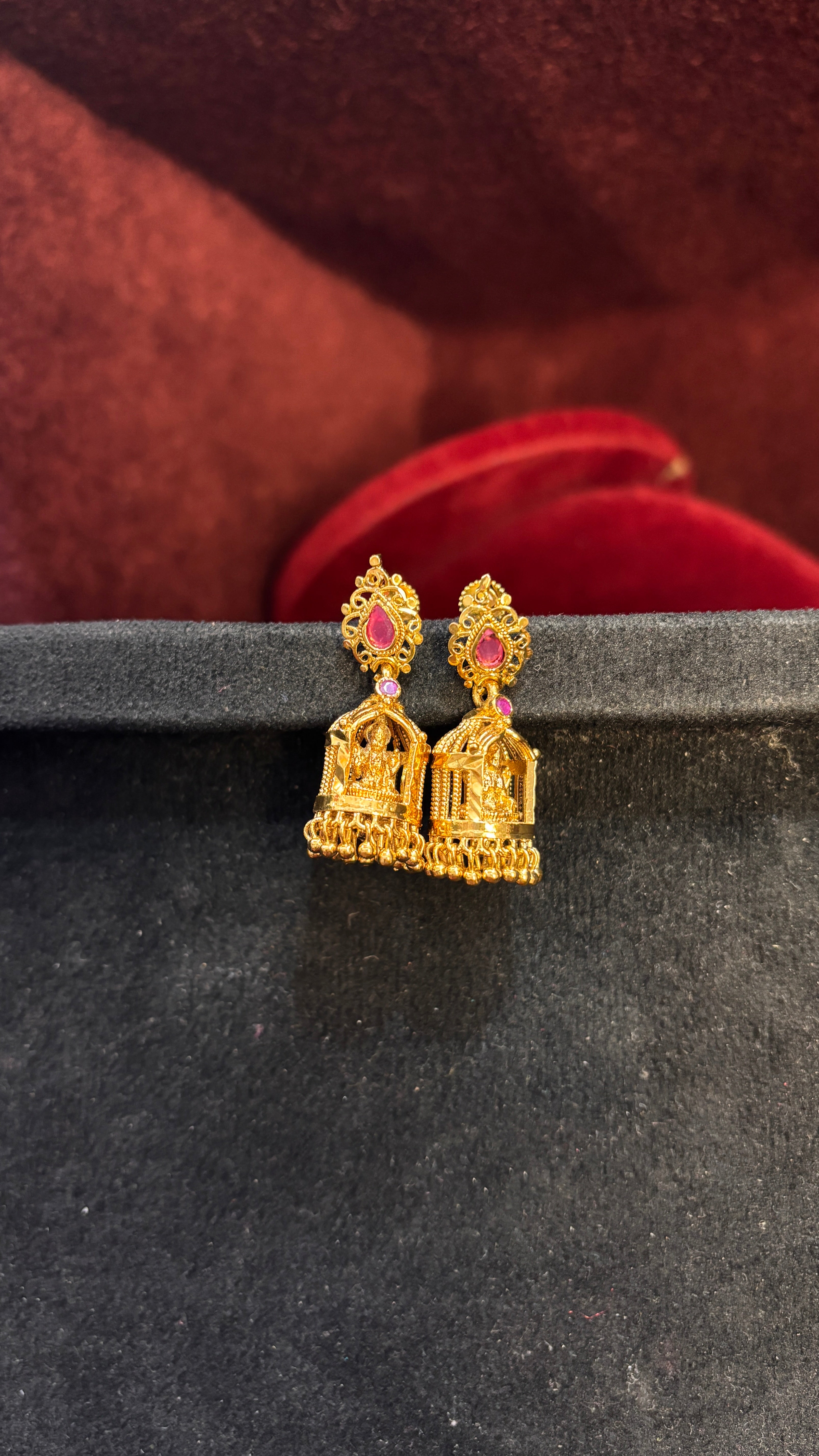 Pink Panjaram Jhumka (Medium)