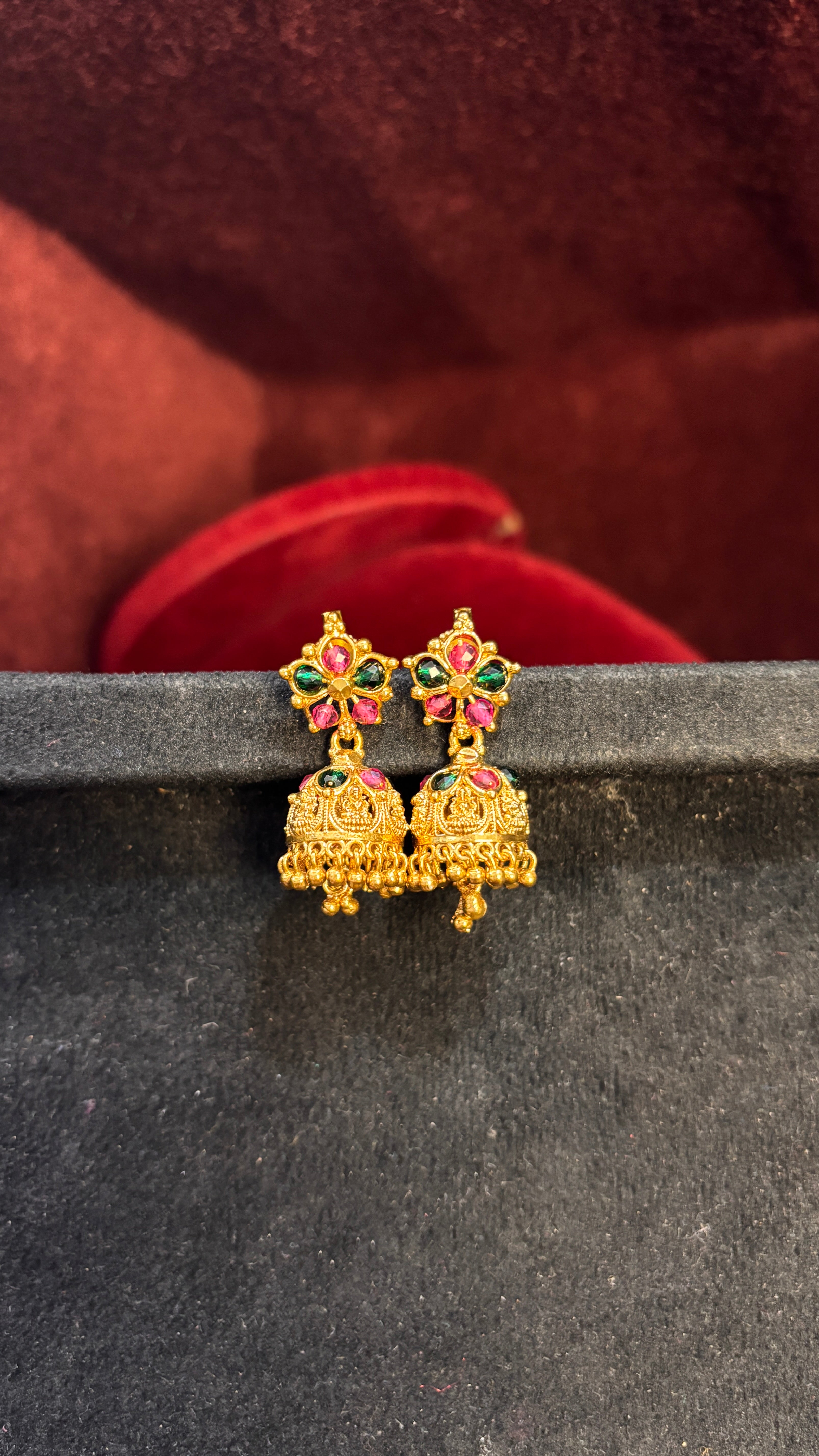 Multi Beads Laxmi Devi Jhumka (Medium)