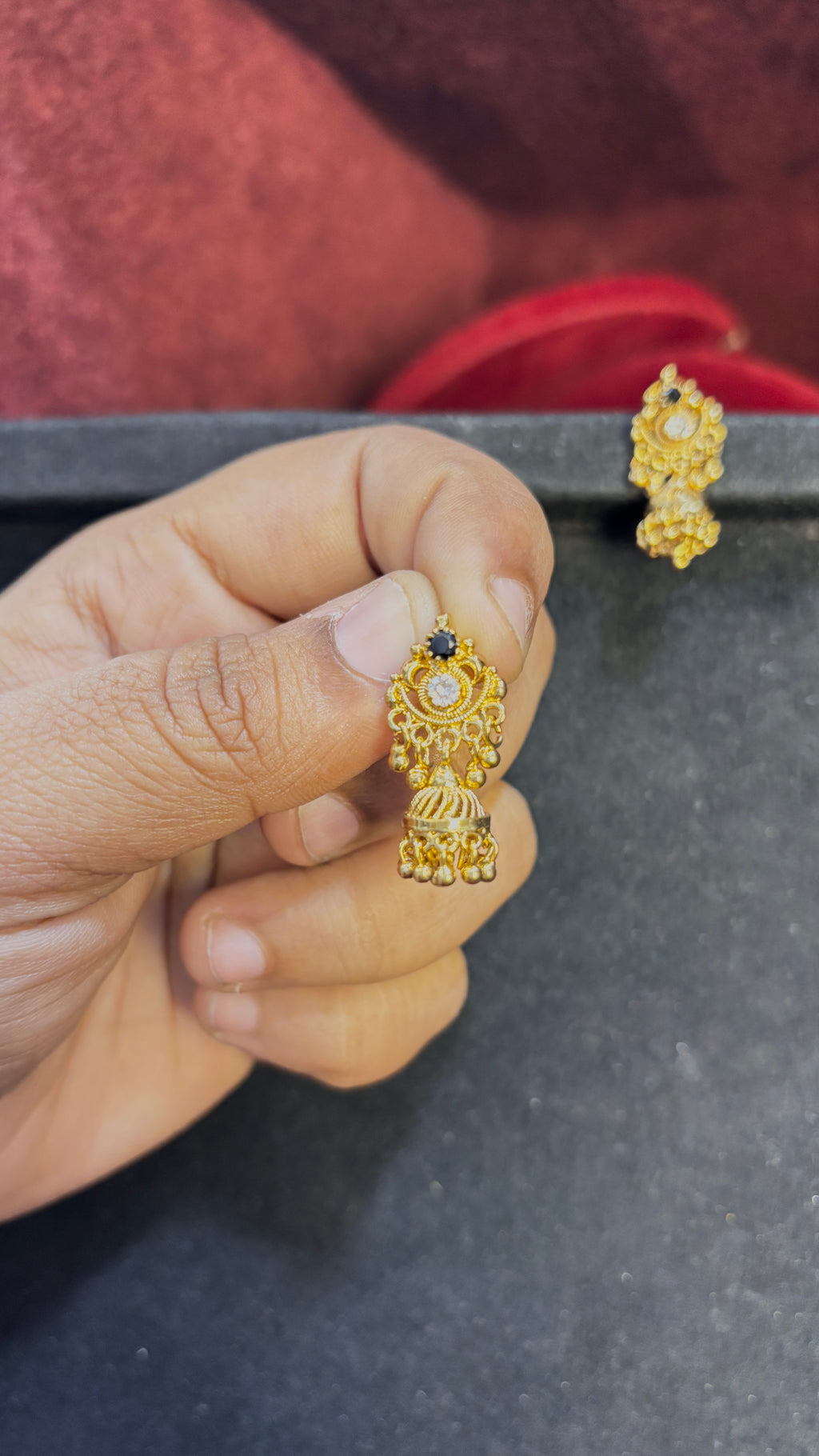 Black Stud Jhumka (Small) SRJER45