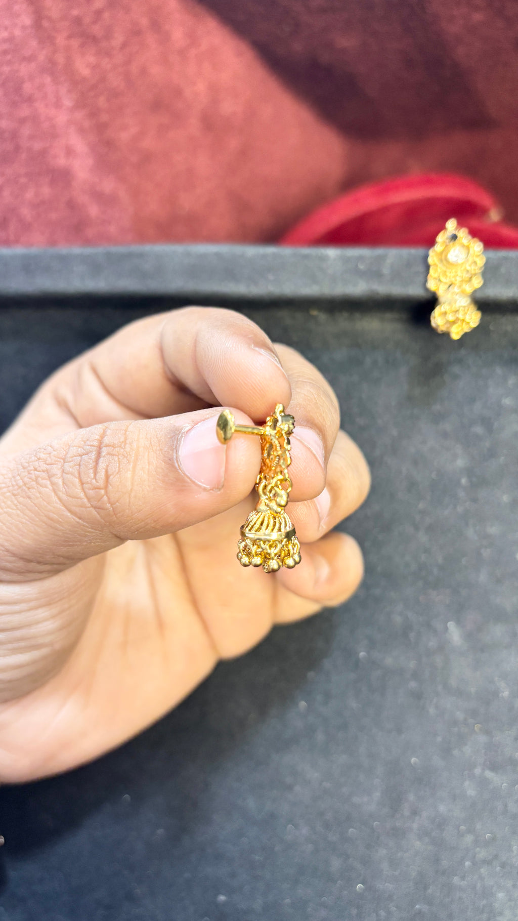 Black Stud Jhumka (Small) SRJER45