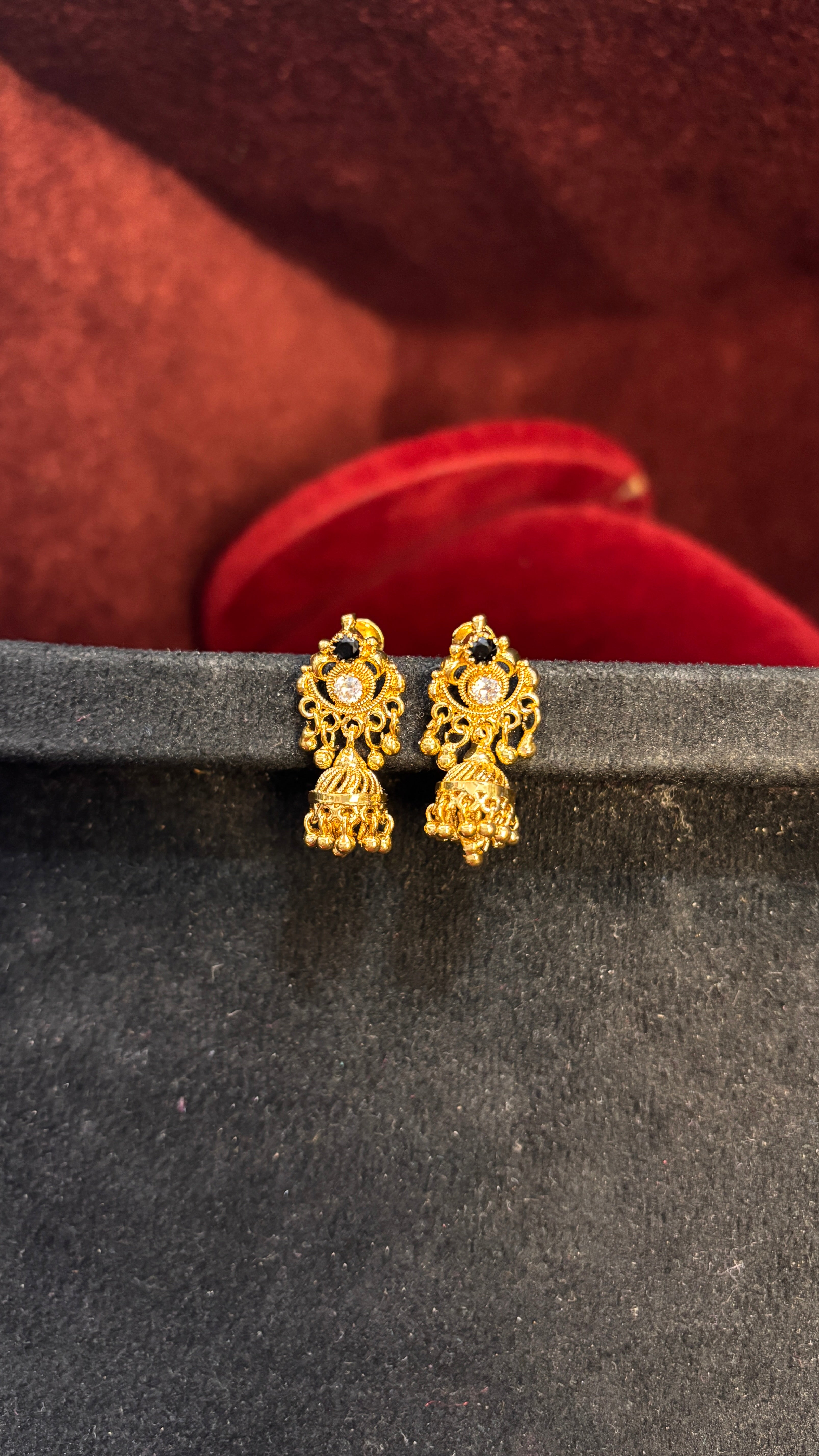 Black Stud Jhumka (Small)