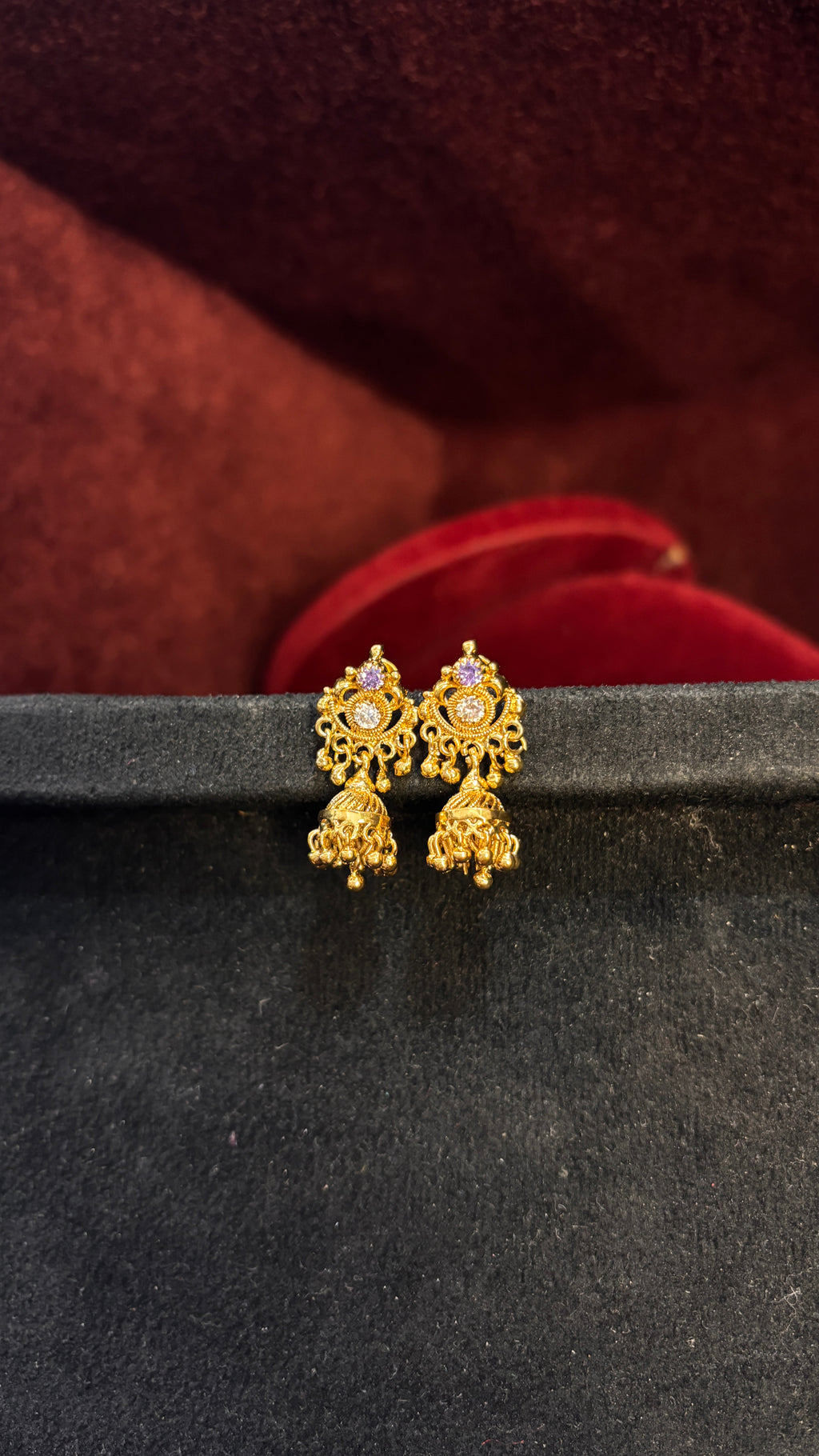 Lavender Stud Jhumka (Small) SRJER44