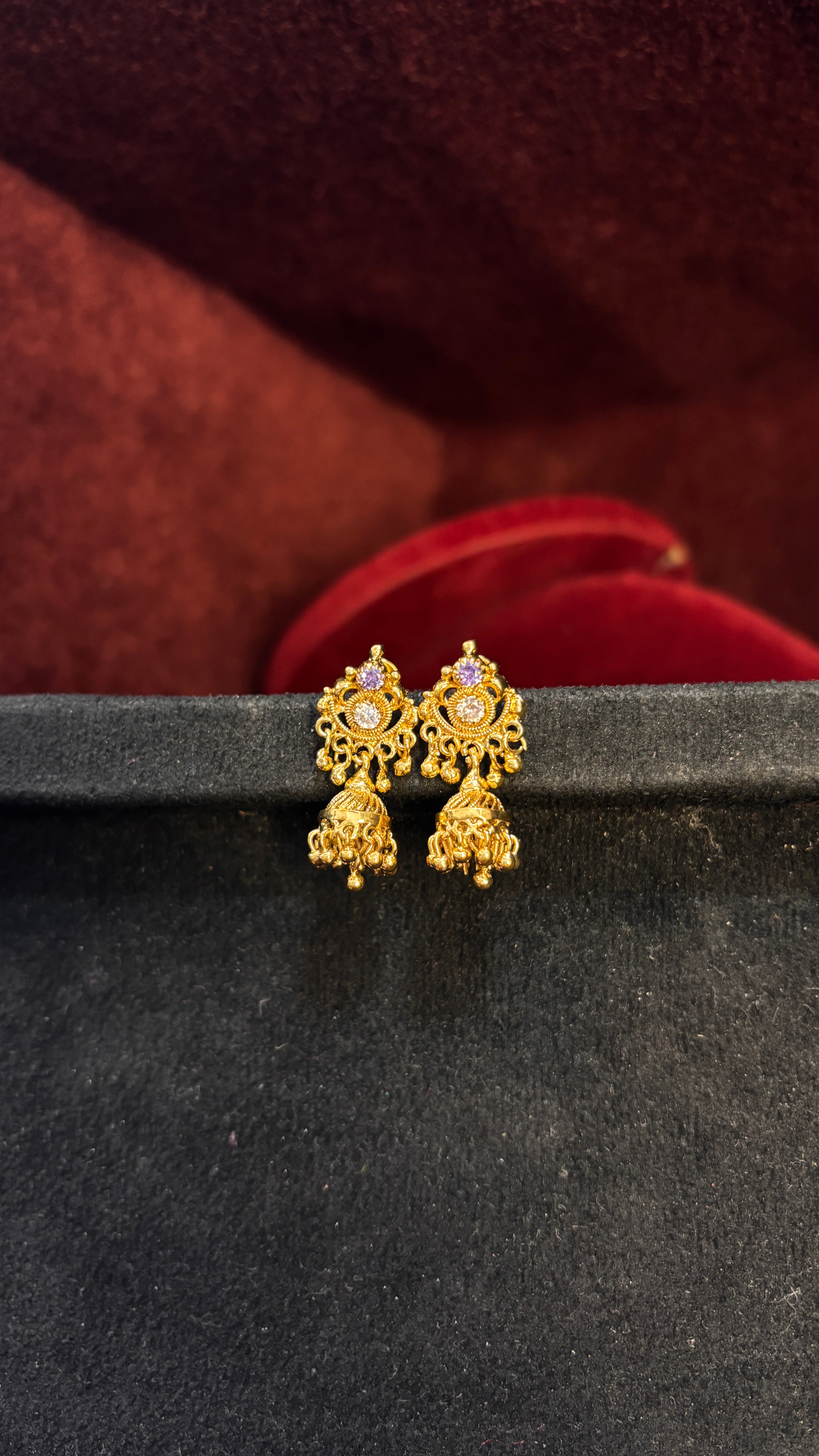 Lavender Stud Jhumka (Small)