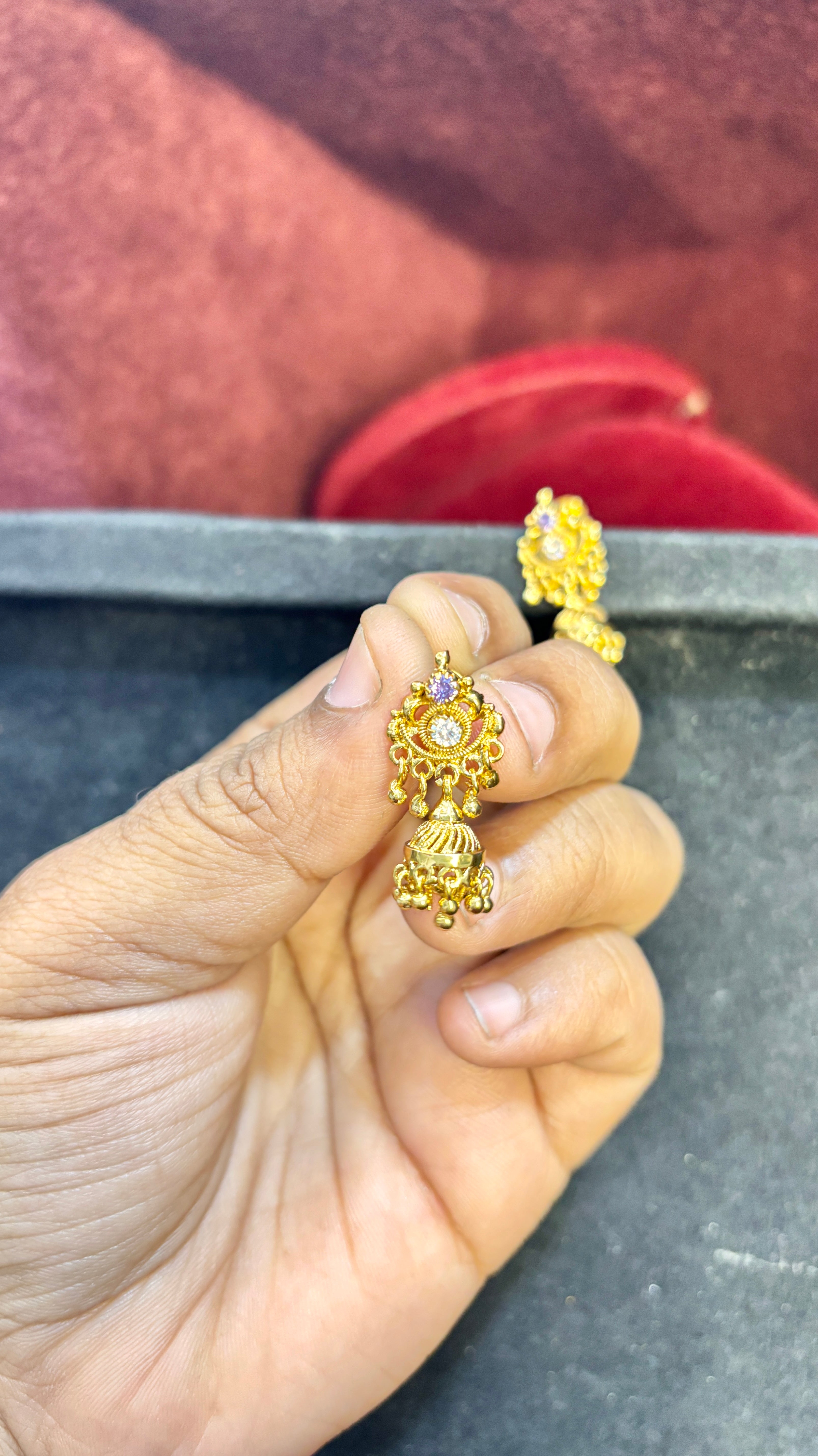 Lavender Stud Jhumka (Small)