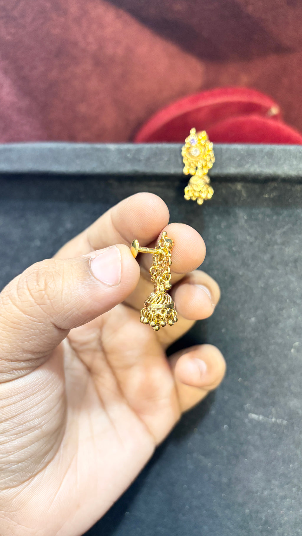 Lavender Stud Jhumka (Small) SRJER44