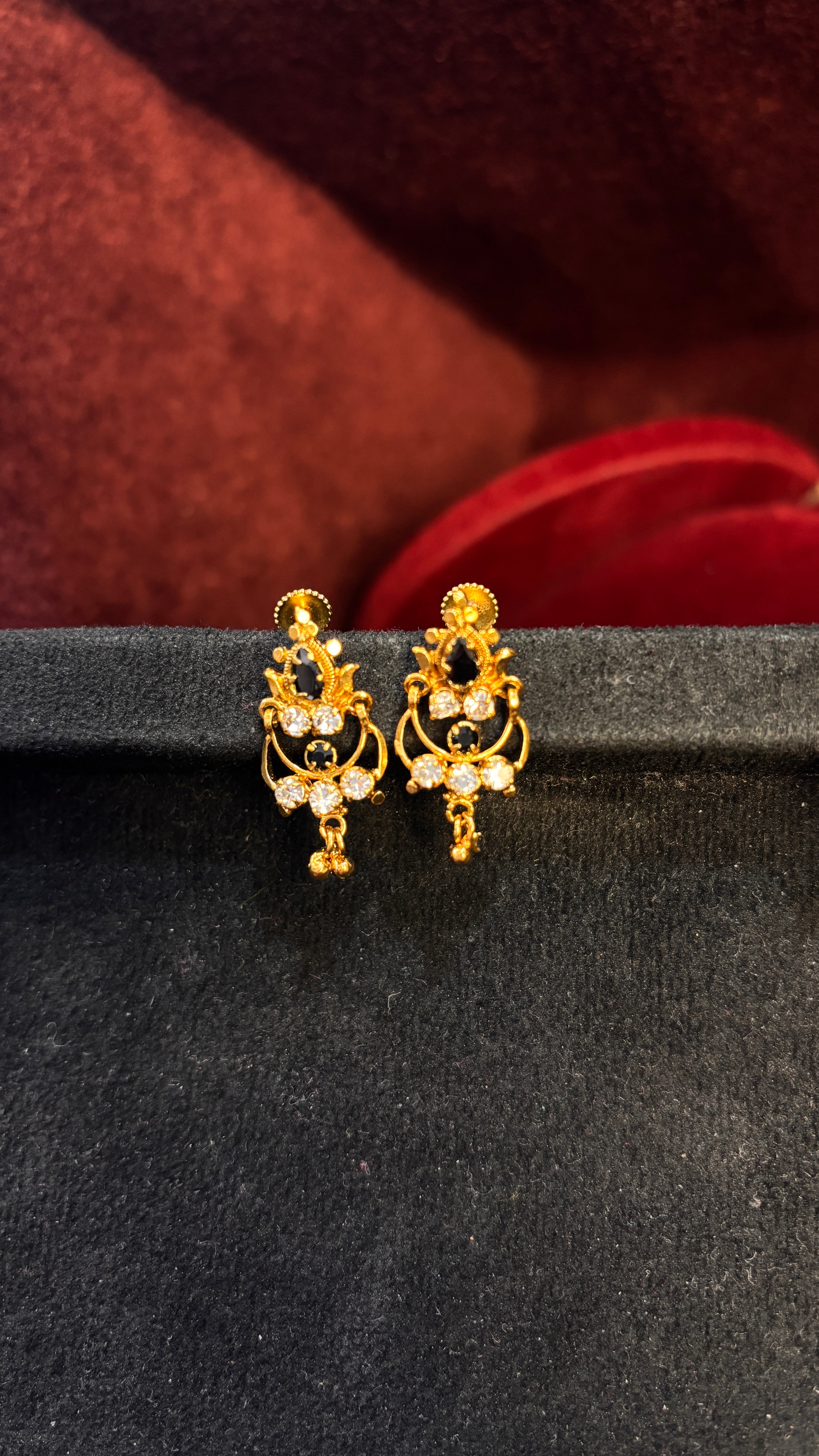 Black Stone Earrings (Small)