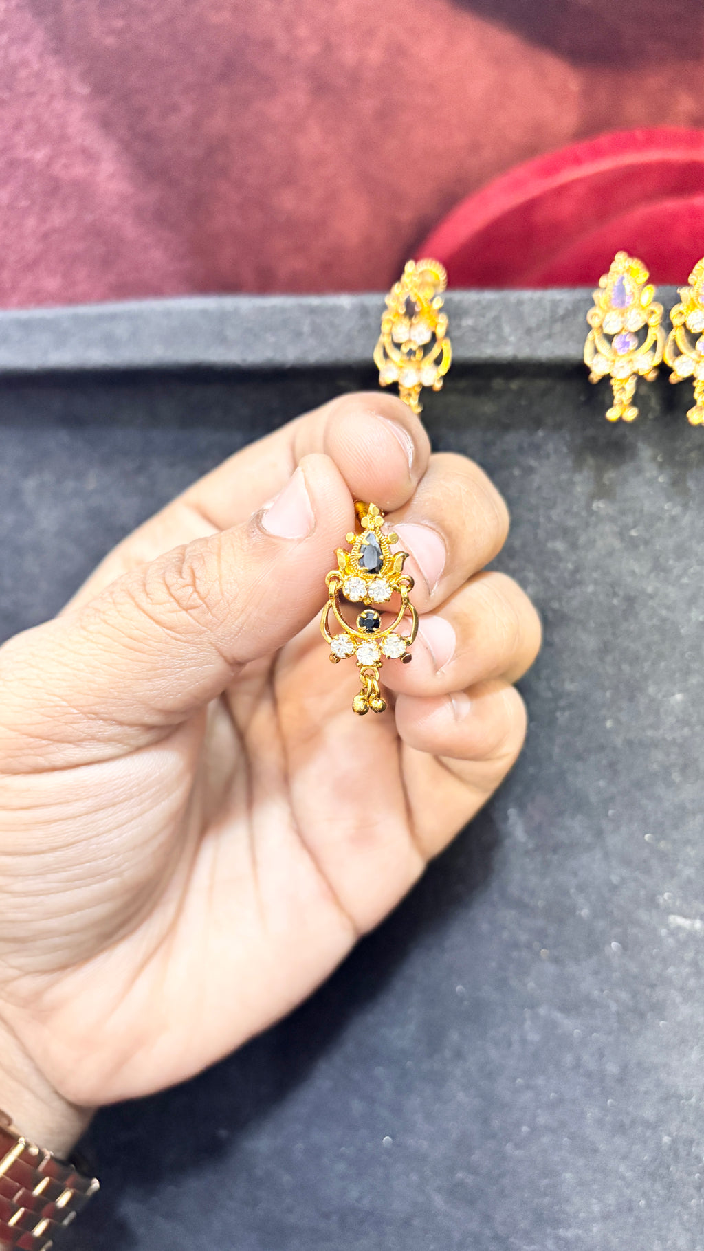 Black Stone Earrings (Small)