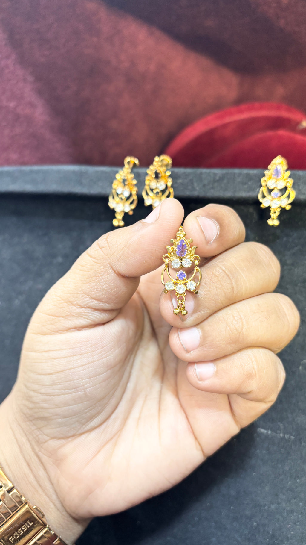 Lavender Stone Earrings (Small)