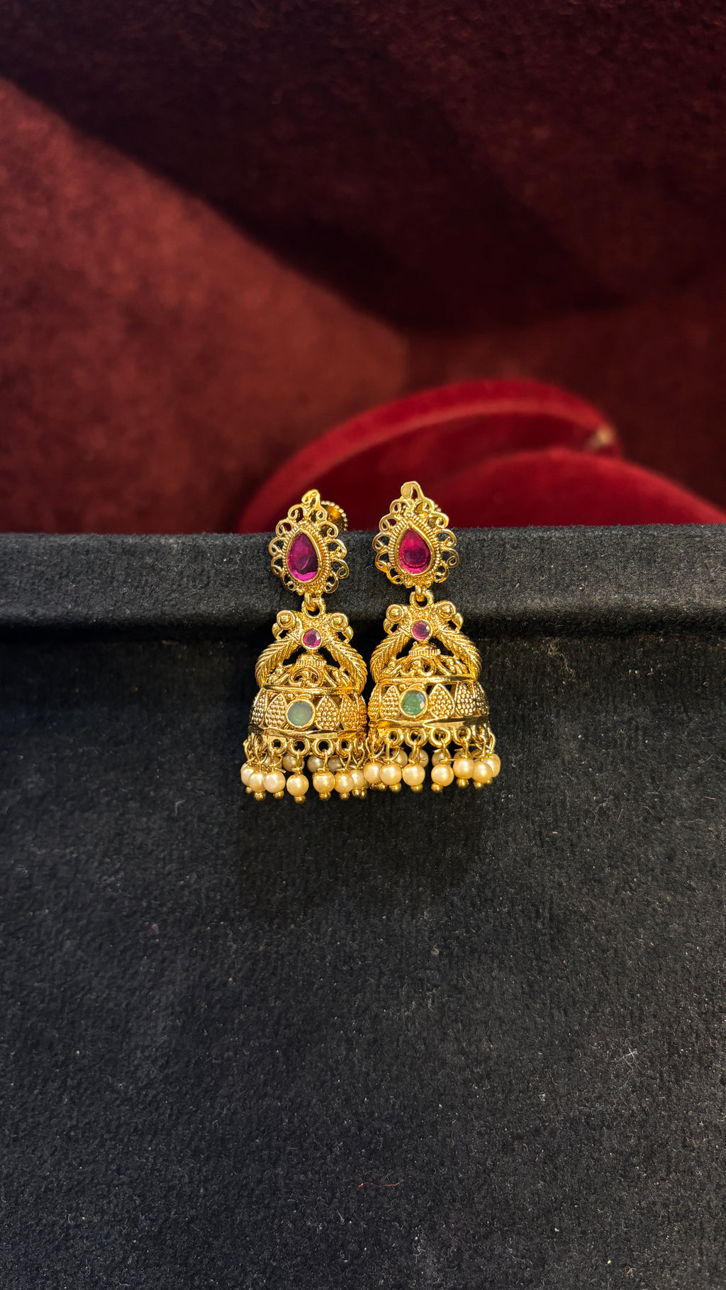 Pearl Peacock Jhumka (Big)