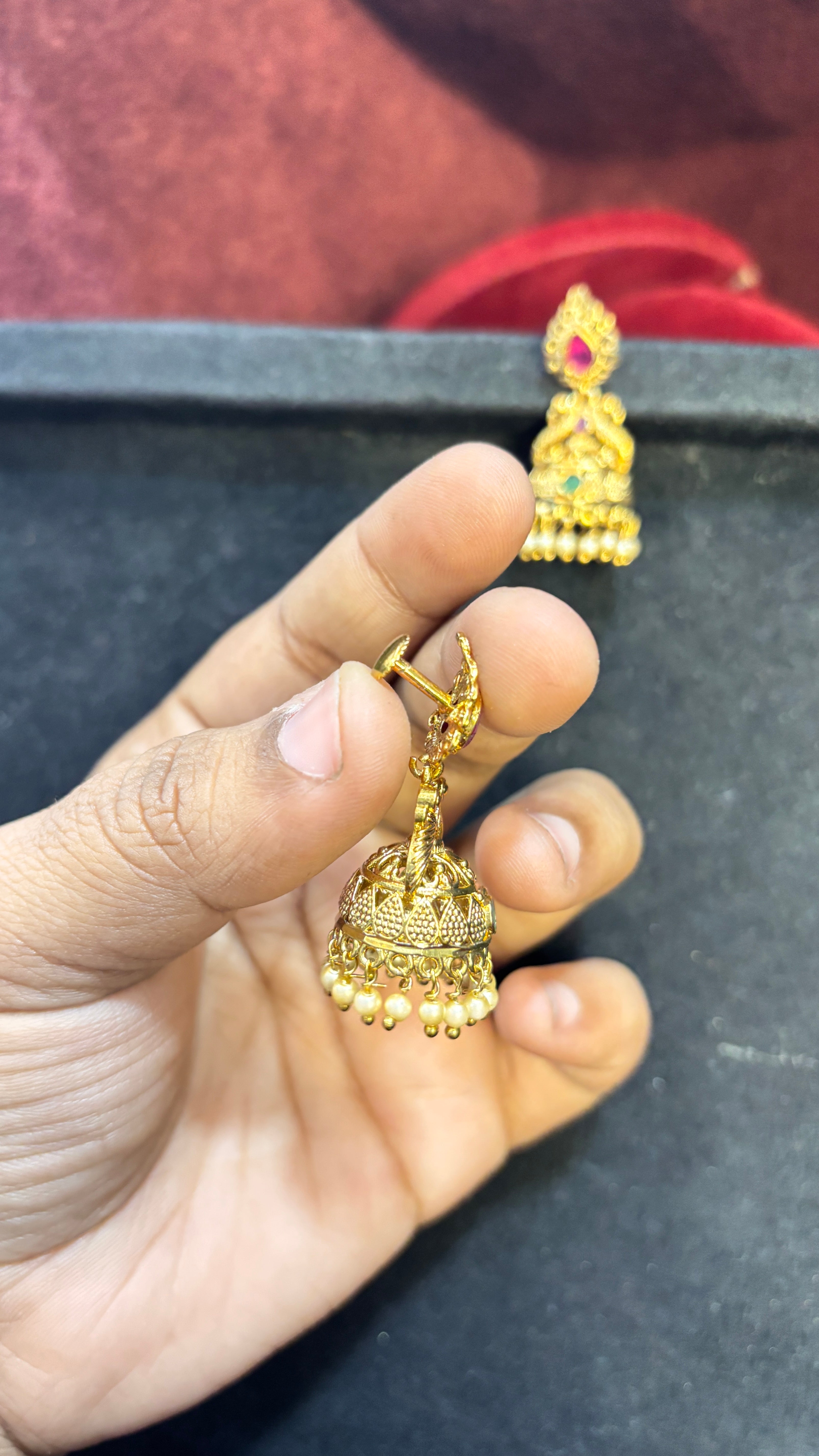 Pearl Peacock Jhumka (Big)